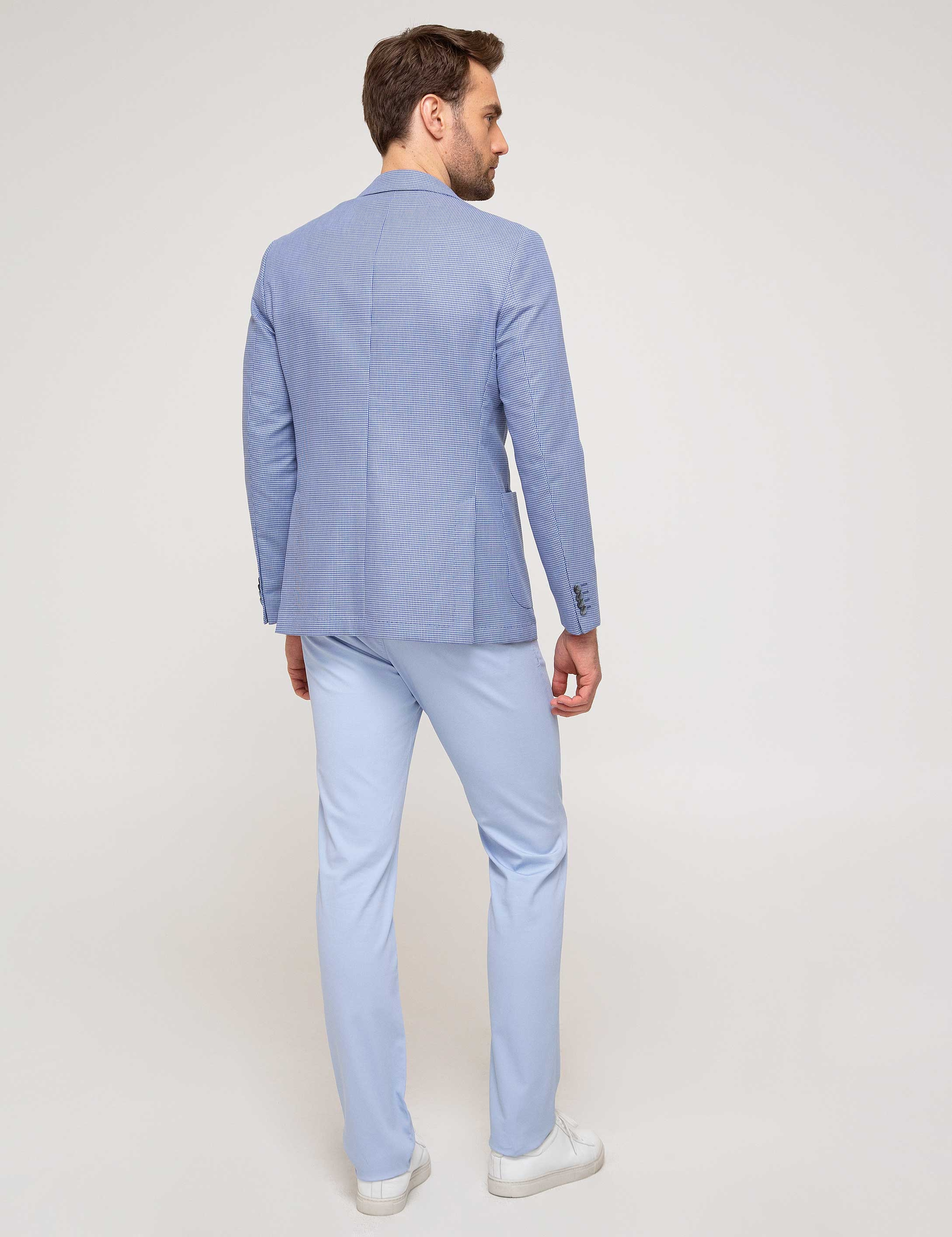 Açık Mavi Slim Fit Kanvas Pantolon - Image 3