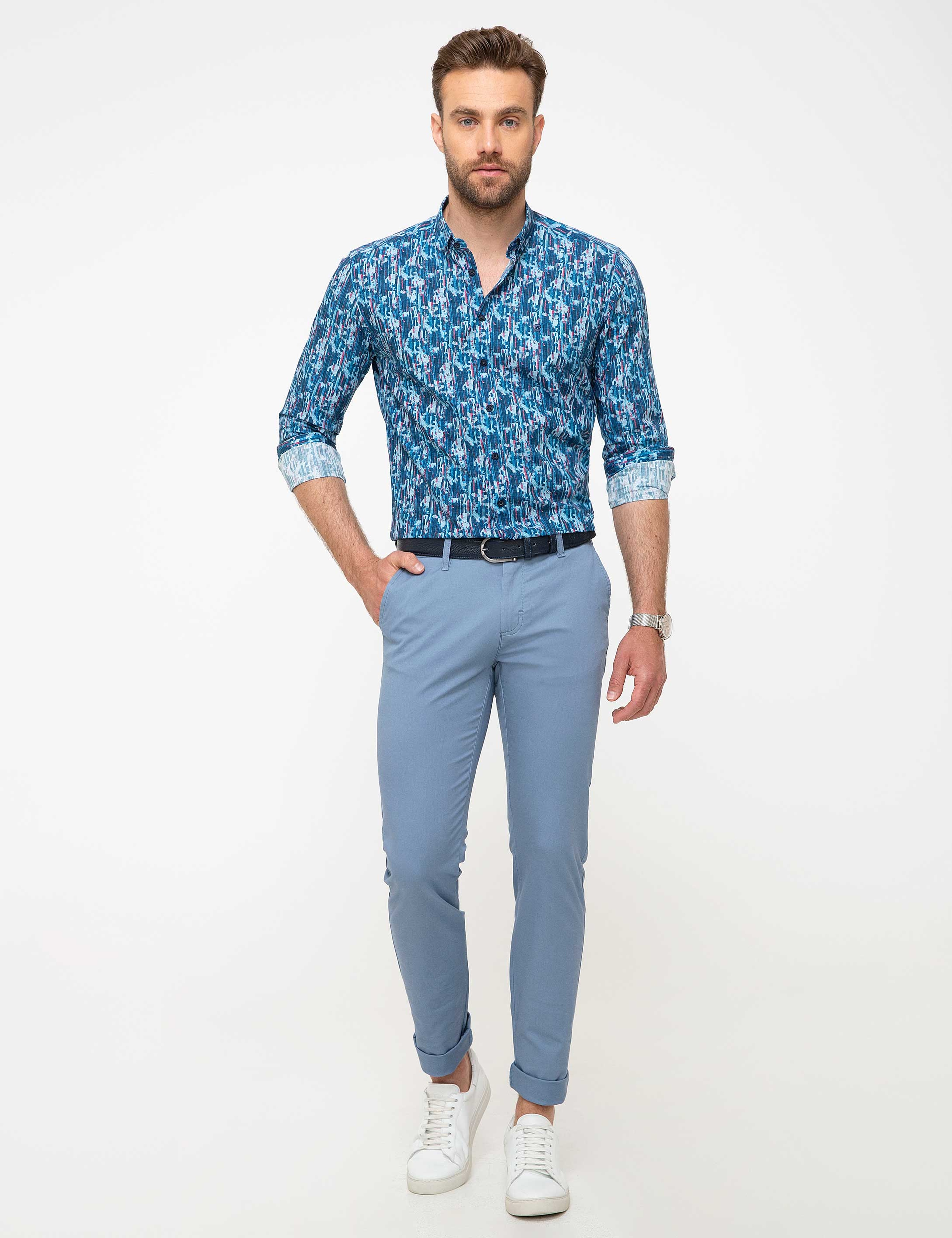 Saks Slim Fit Kanvas Pantolon - Image 1