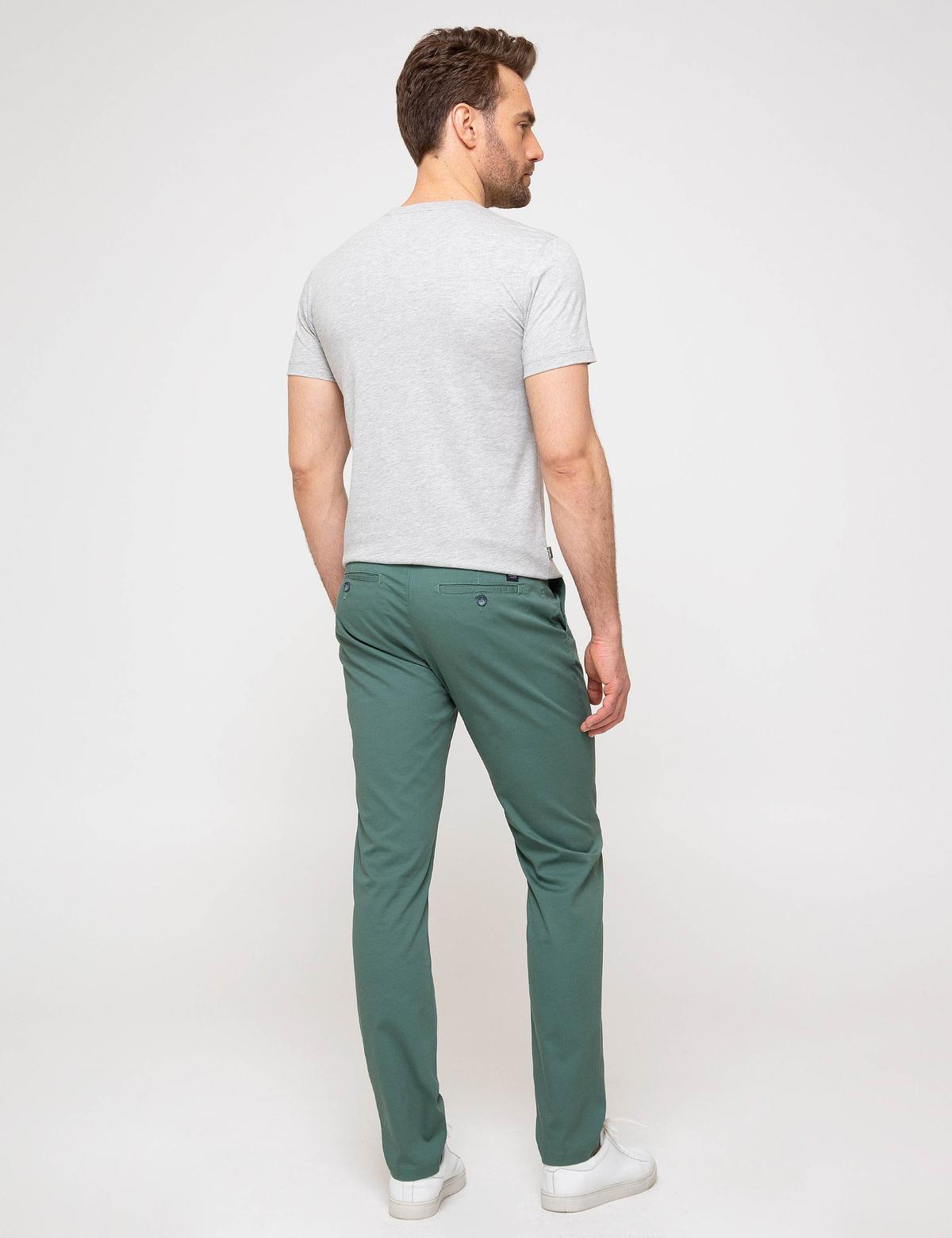 Yeşil Slim Fit Kanvas Pantolon - 50187806068