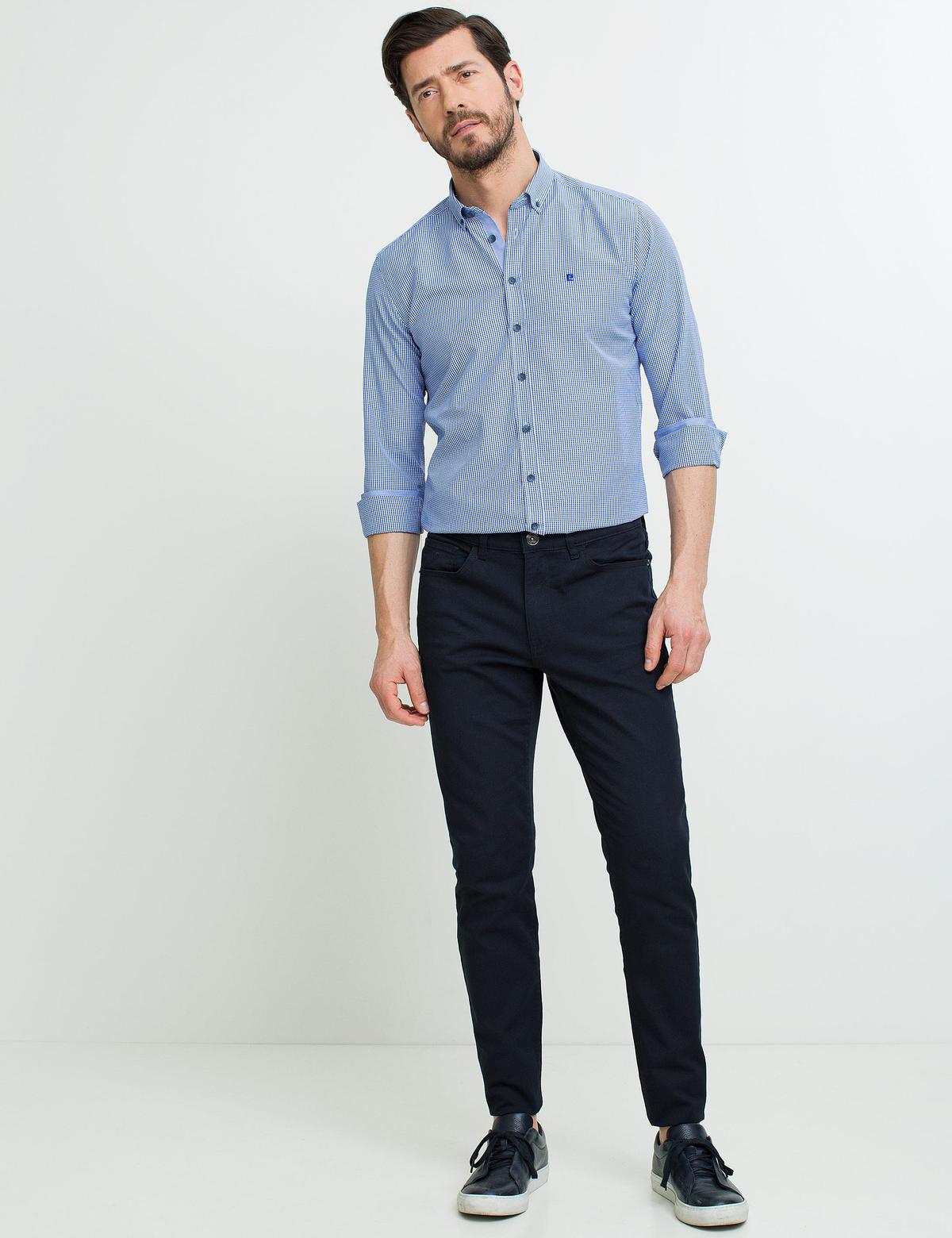 Lacivert Slim Fit Chino Pantolon