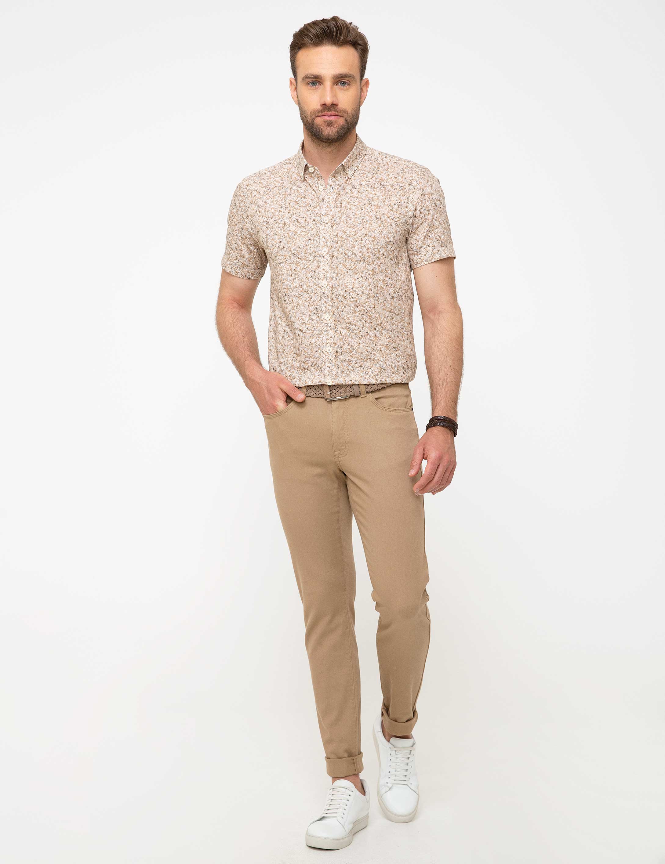 Camel Slim Fit Chino Pantolon