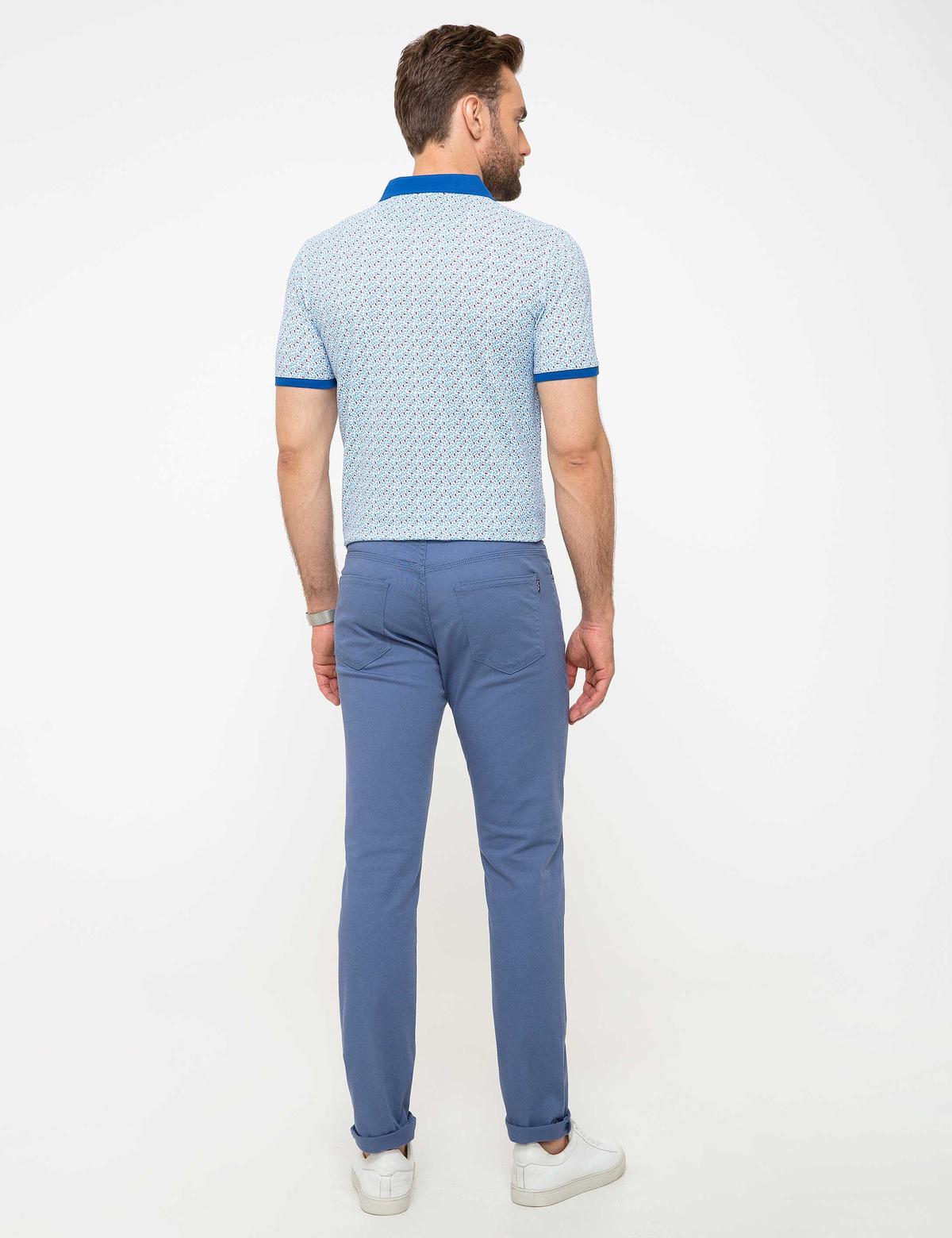 Petrol Mavi Slim Fit Chino Pantolon - 50187807070