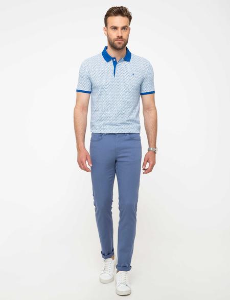 Petrol Mavi Slim Fit Chino Pantolon - 50187807070