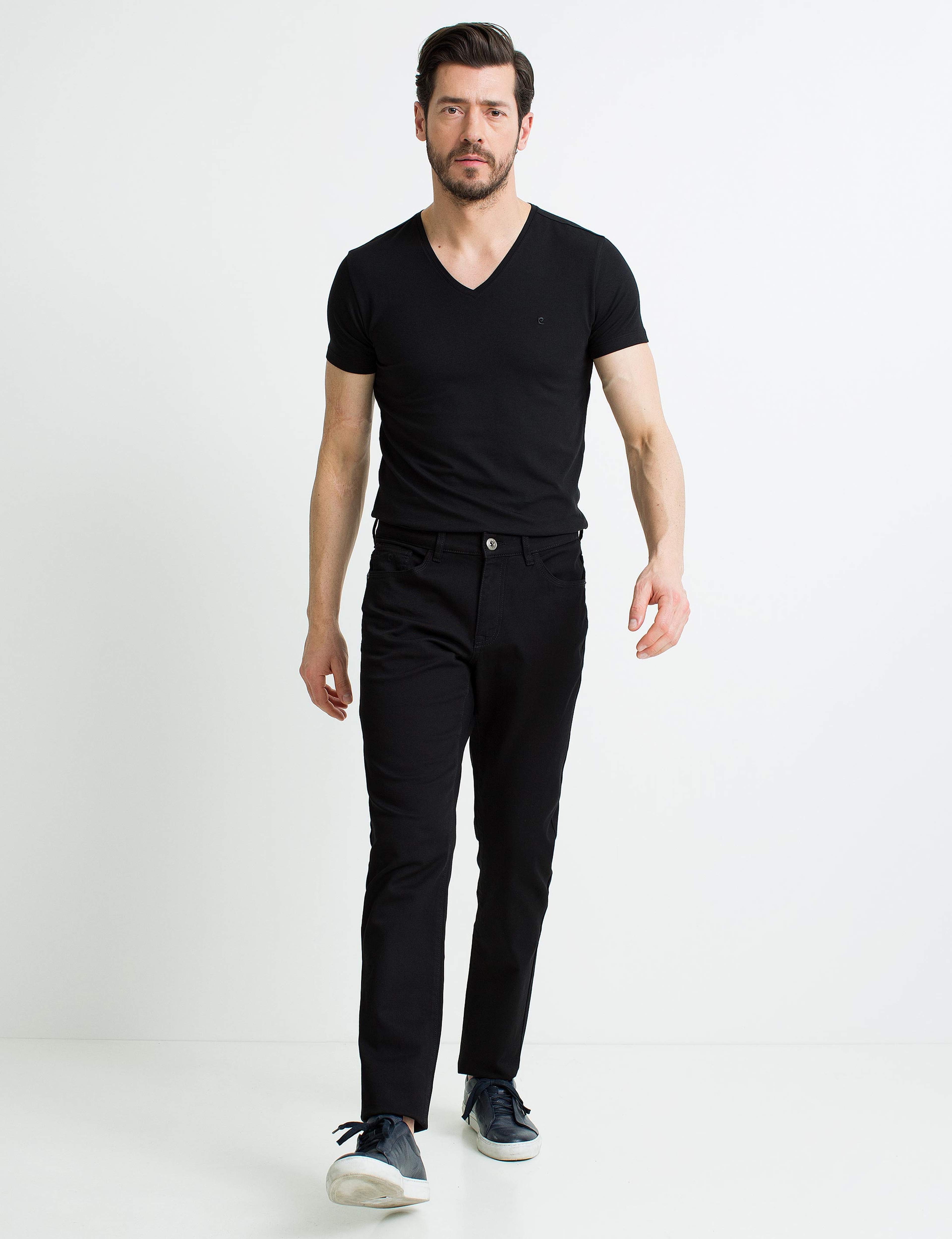 Siyah Slim Fit Chino Pantolon - Image 1