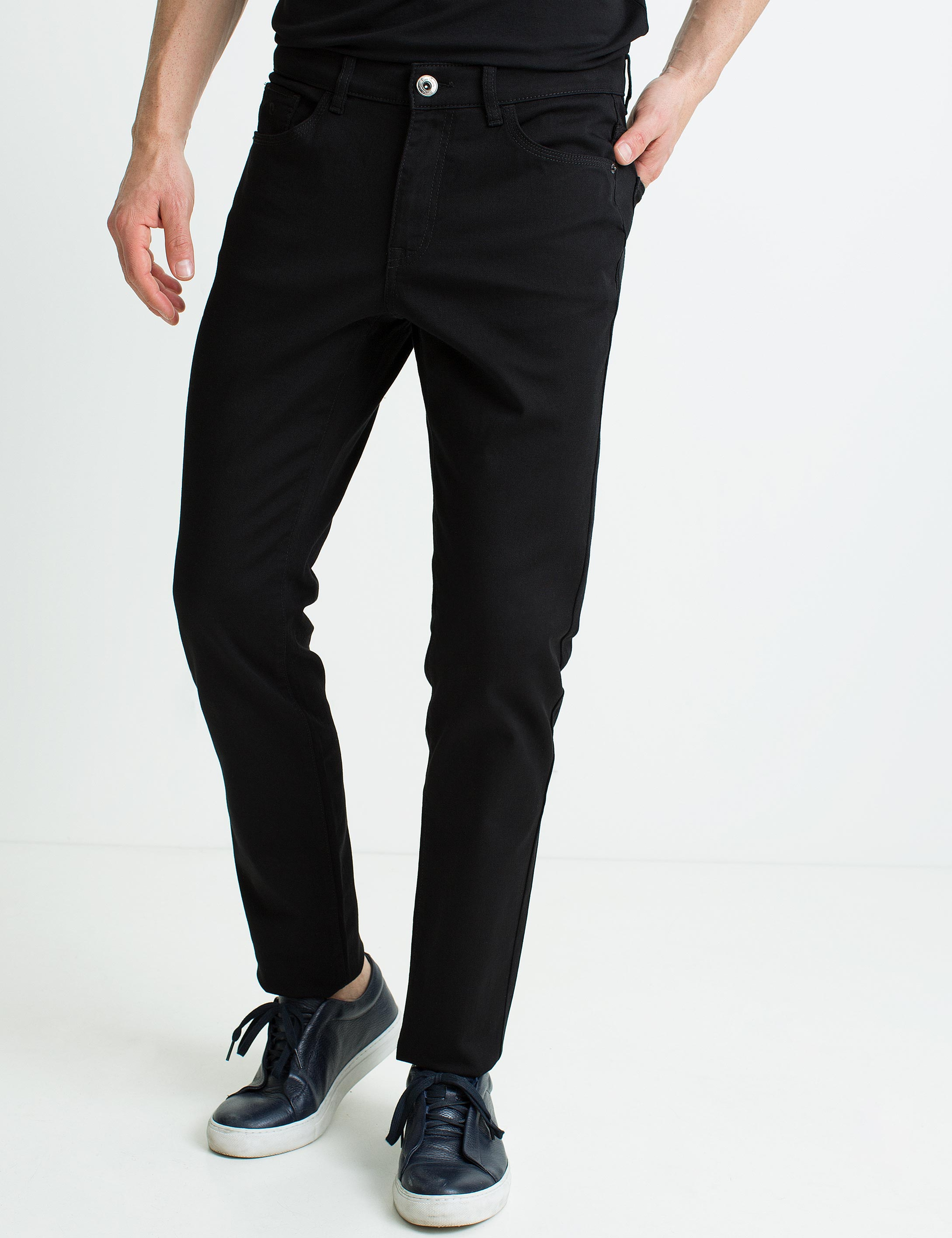 Siyah Slim Fit Chino Pantolon