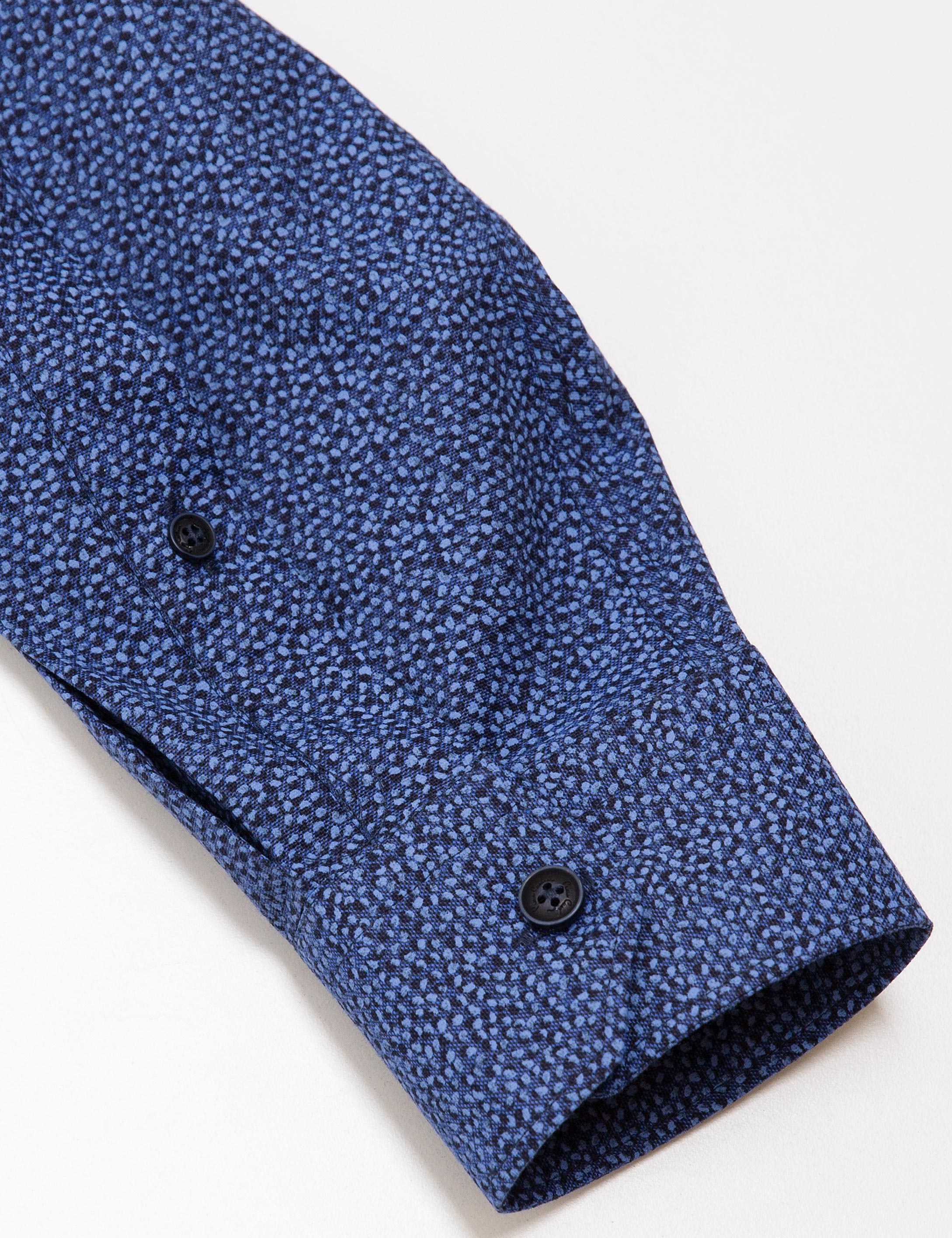 Koyu Mavi Slim Fit Gömlek - Image 4