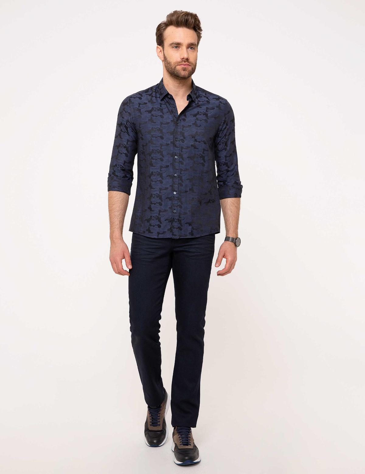 Slim Lacivert Gömlek - 50187974017