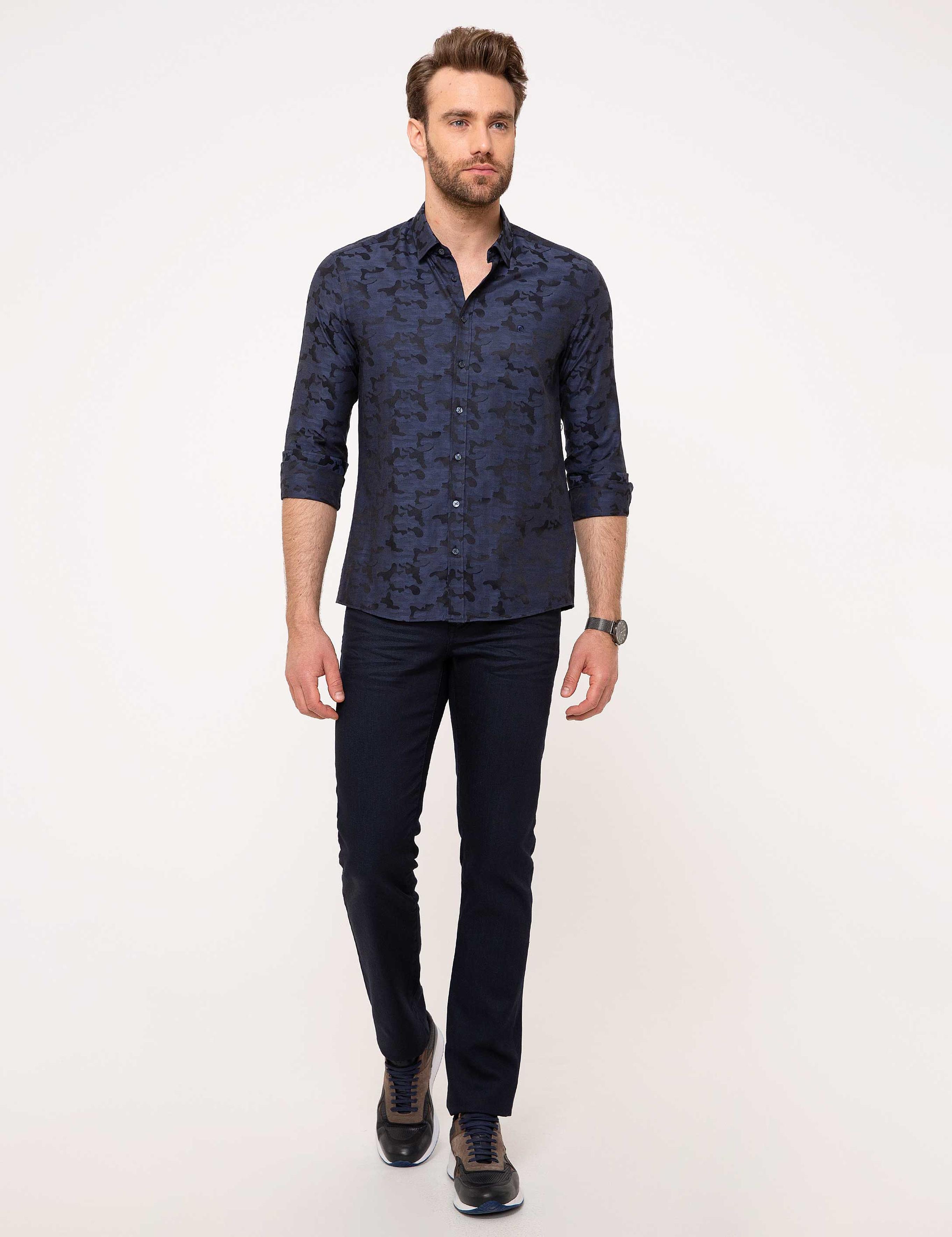 Slim Lacivert Gömlek