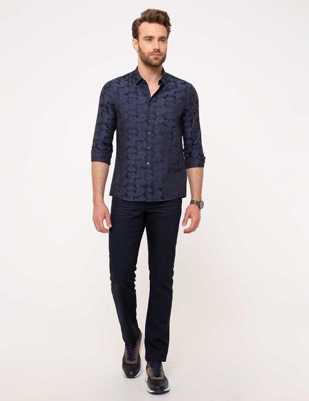 Slim Lacivert Gömlek - 50187974017