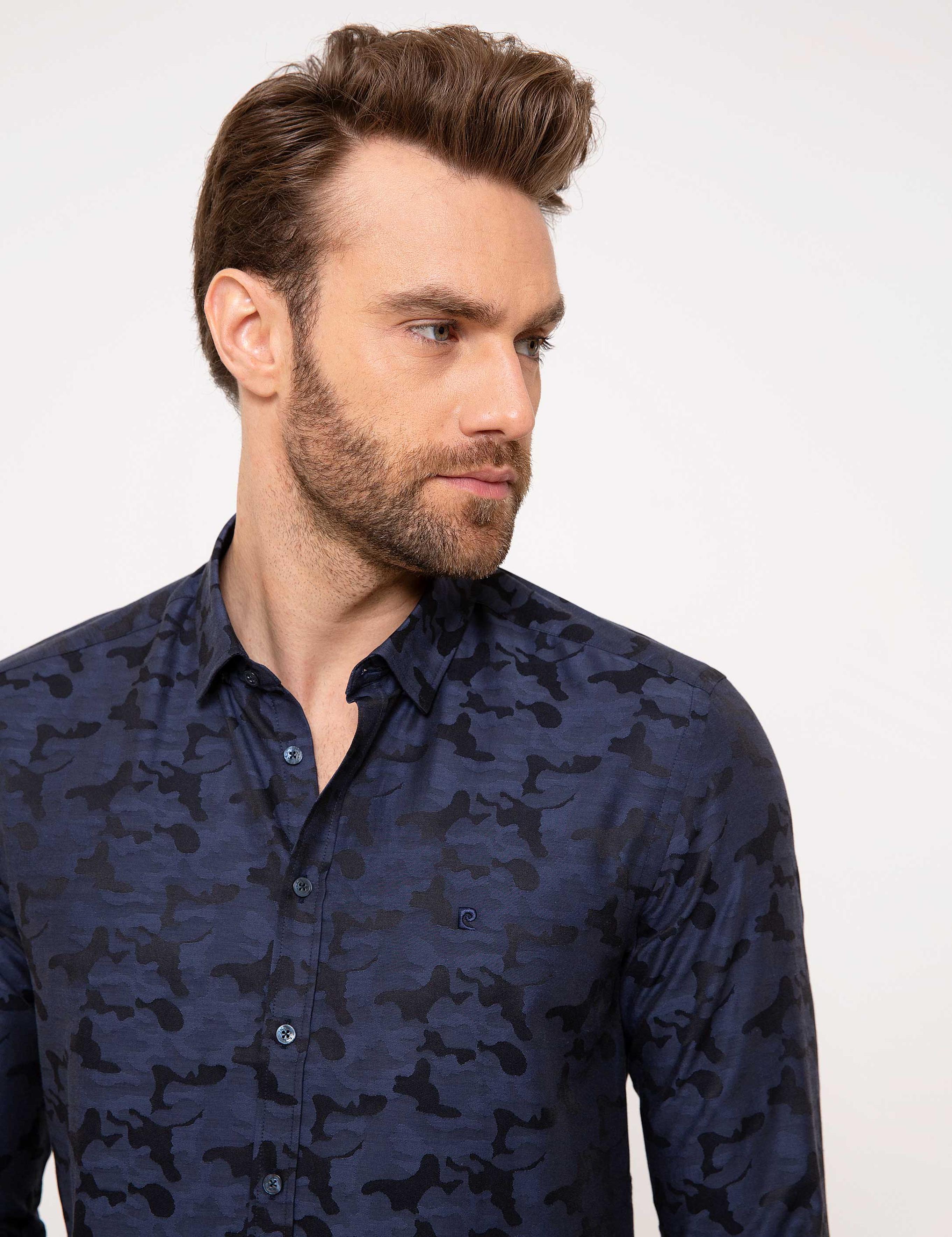 Slim Lacivert Gömlek