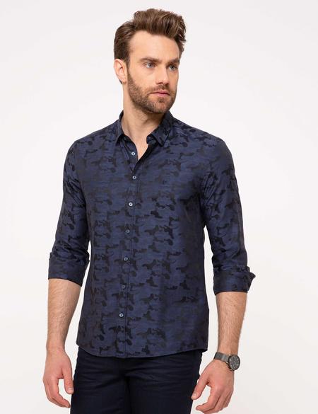 Slim Lacivert Gömlek - 50187974017