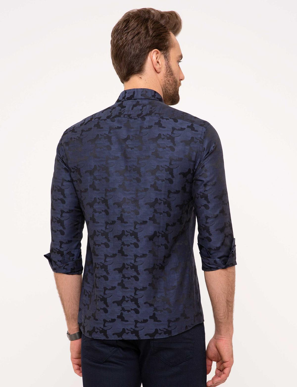 Slim Lacivert Gömlek - 50187974017