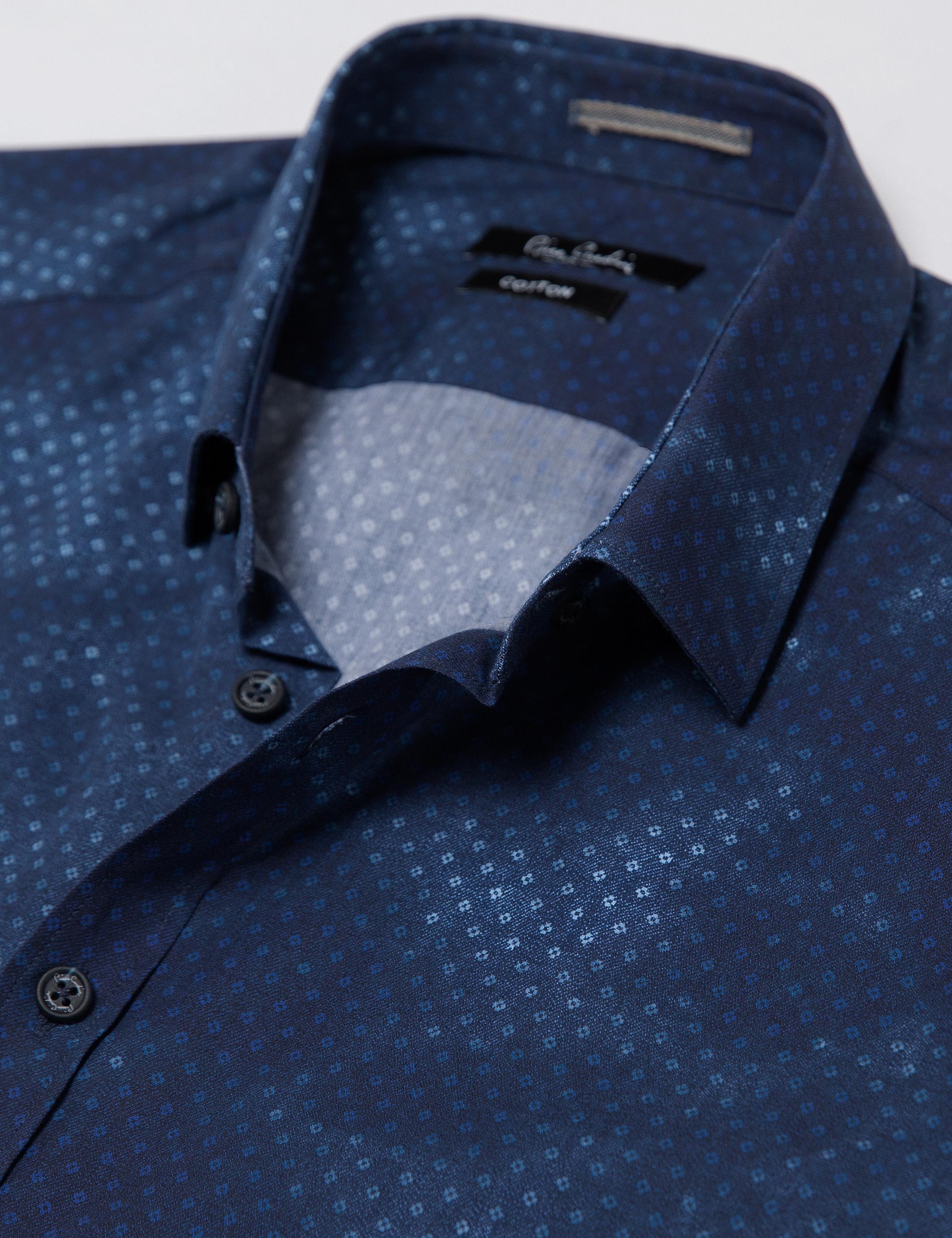 Lacivert Slim Fit Gömlek - Image 3