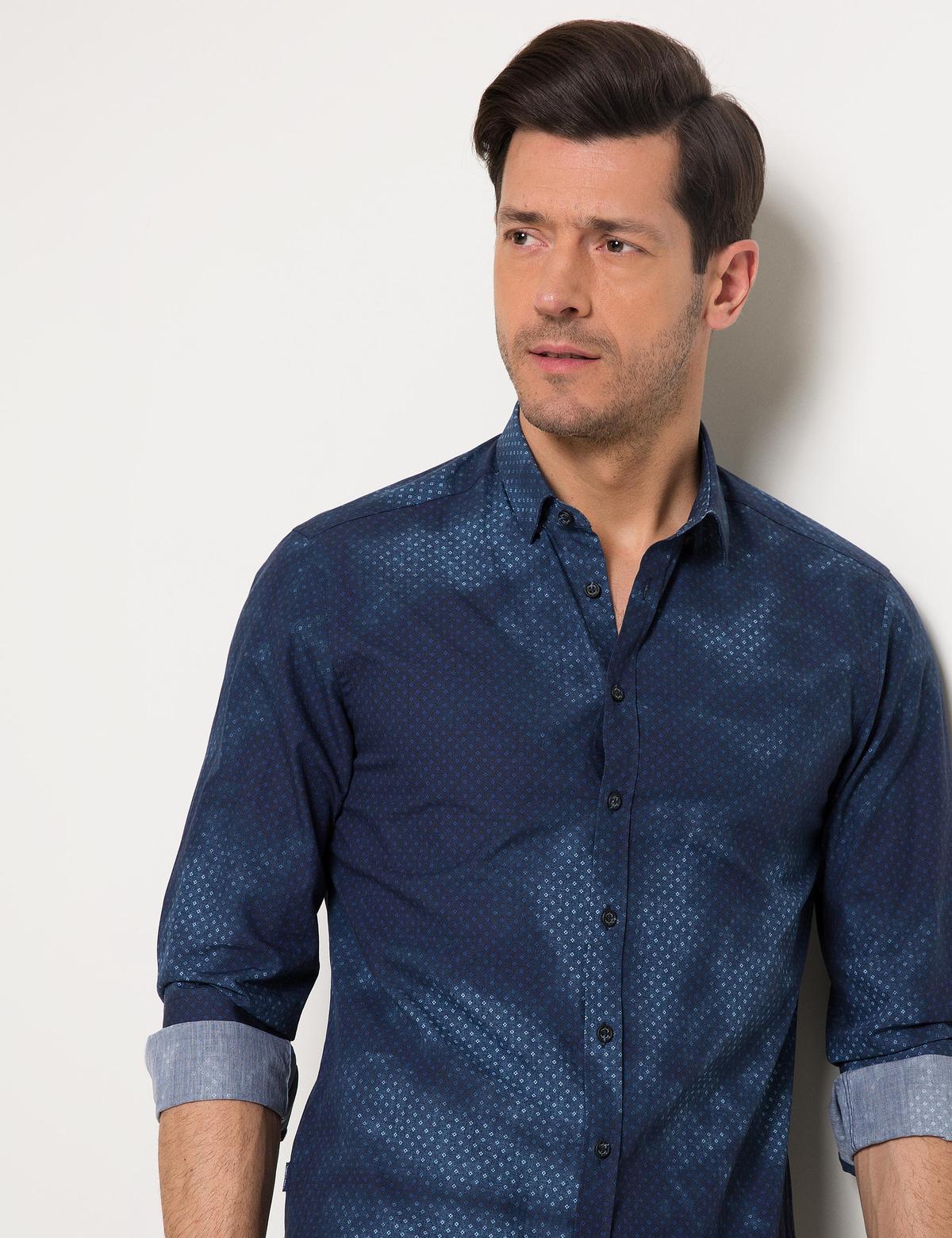 Lacivert Slim Fit Gömlek