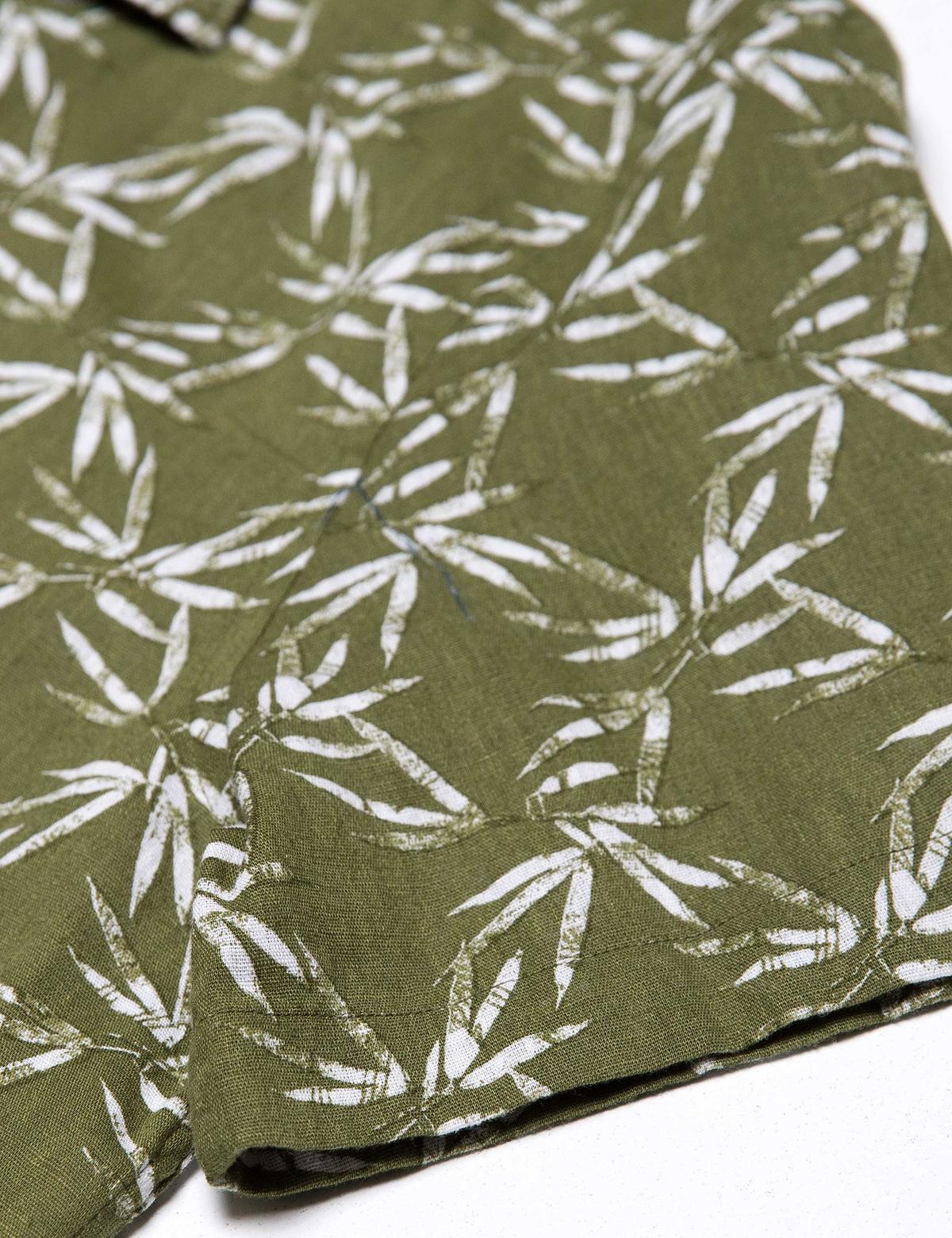 Yeşil Slim Fit Kısa Kollu Gömlek - 50189059020