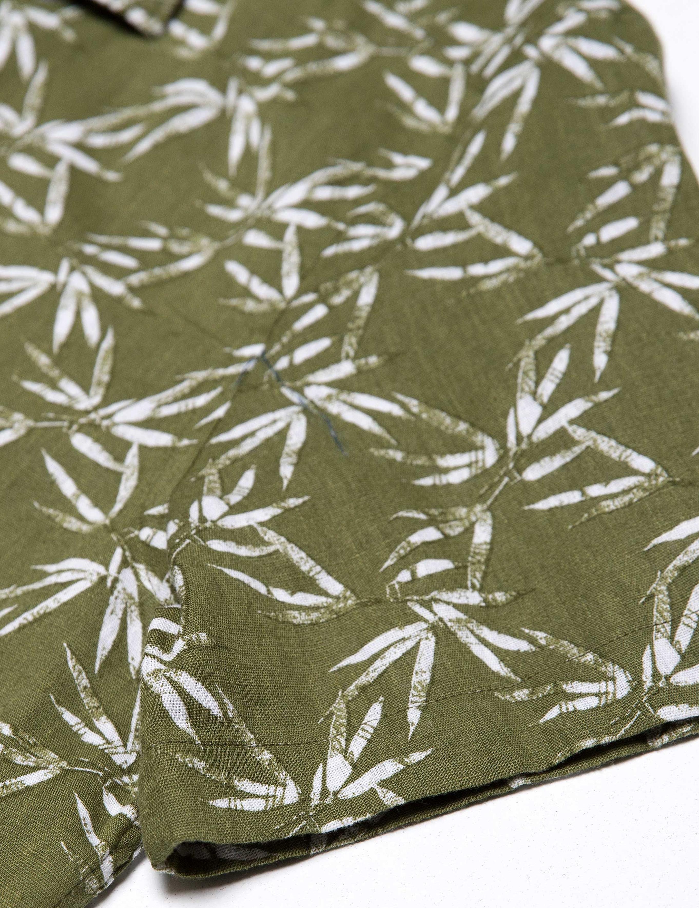 Yeşil Slim Fit Kısa Kollu Gömlek