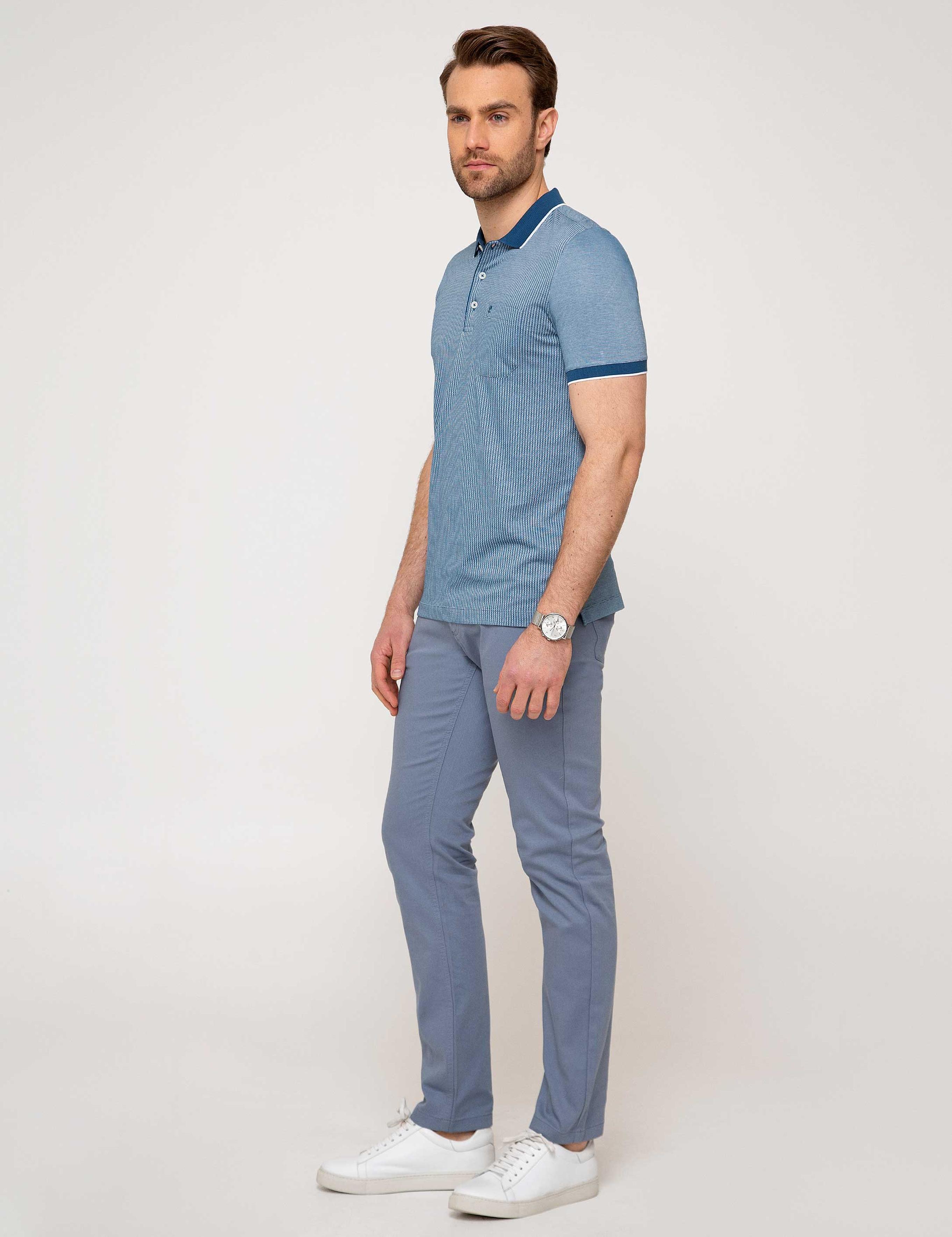 Koyu Mavi Slim Fit Chino Pantolon