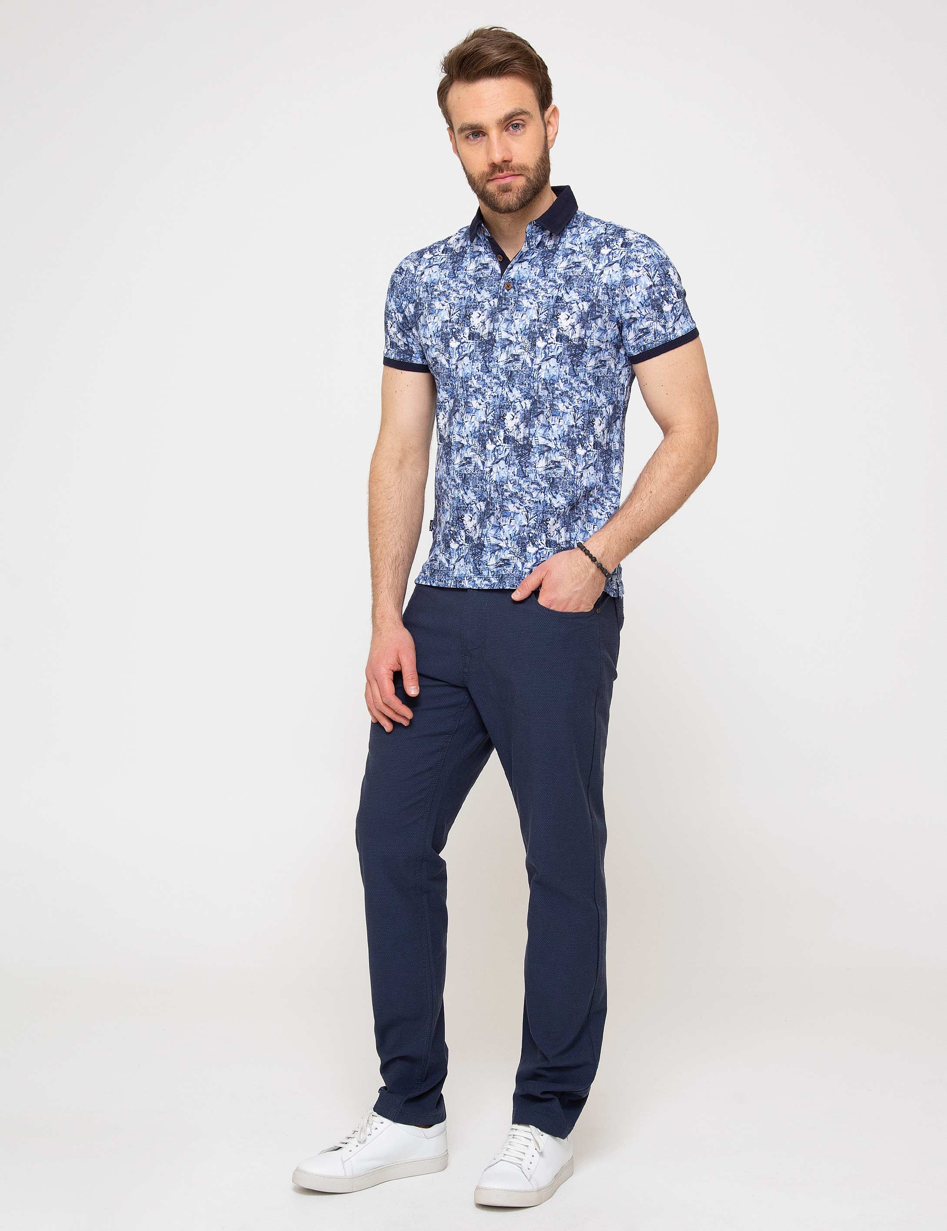 Lacivert Slim Fit Chino Pantolon - Image 3