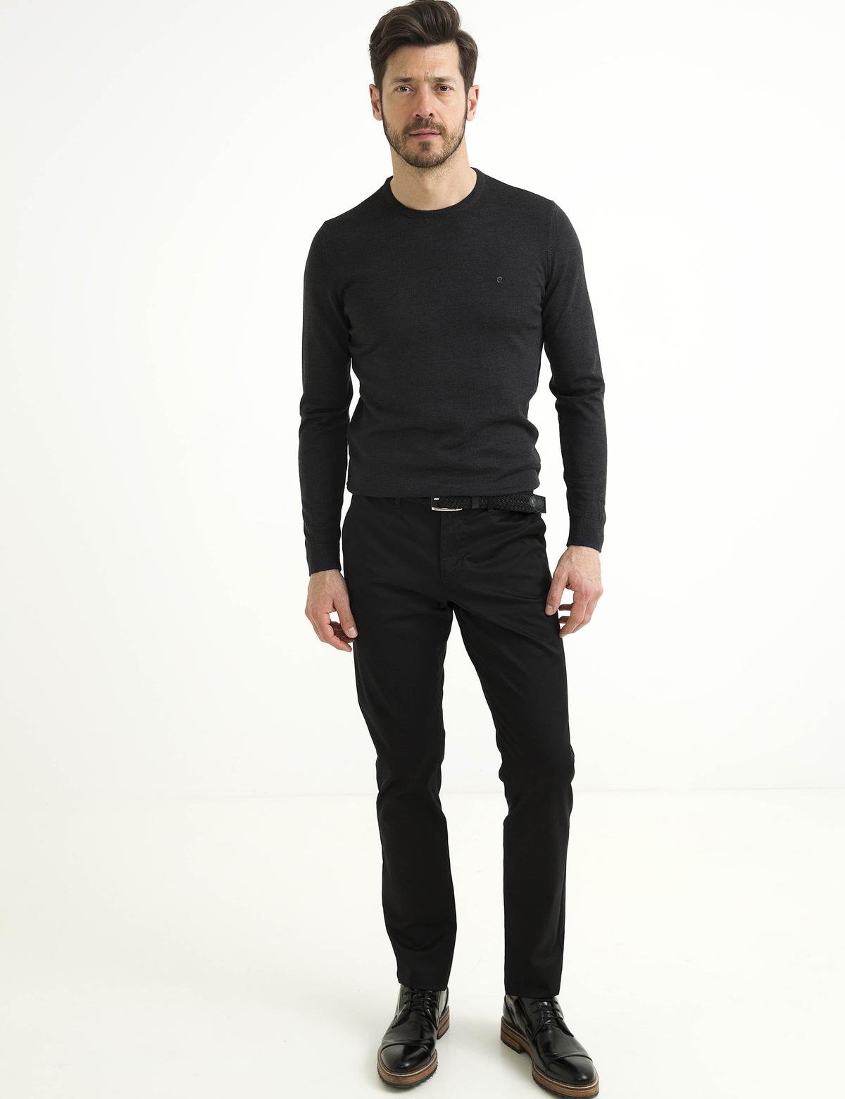 Siyah Slim Fit Chino Pantolon
