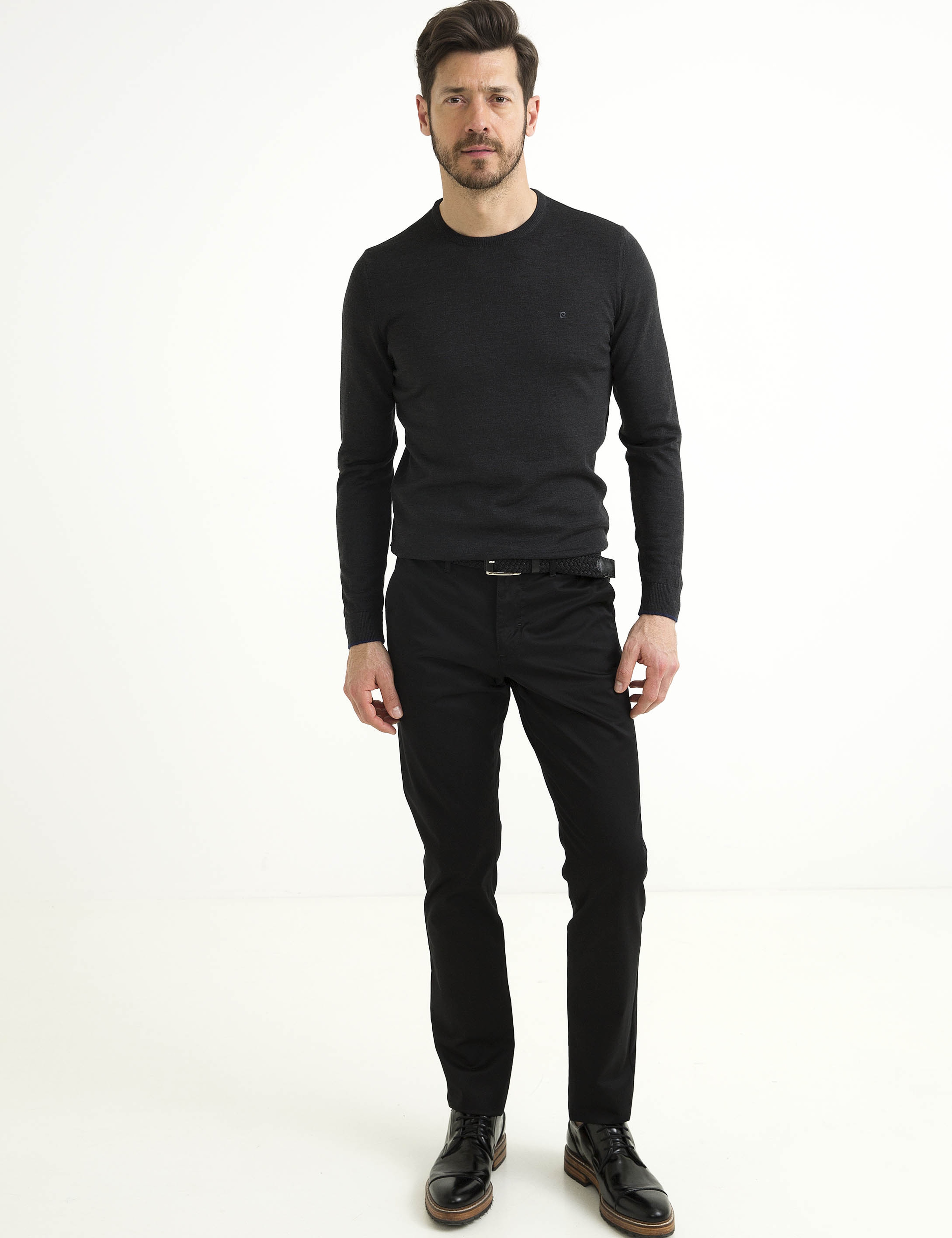 Siyah Slim Fit Chino Pantolon - Image 1
