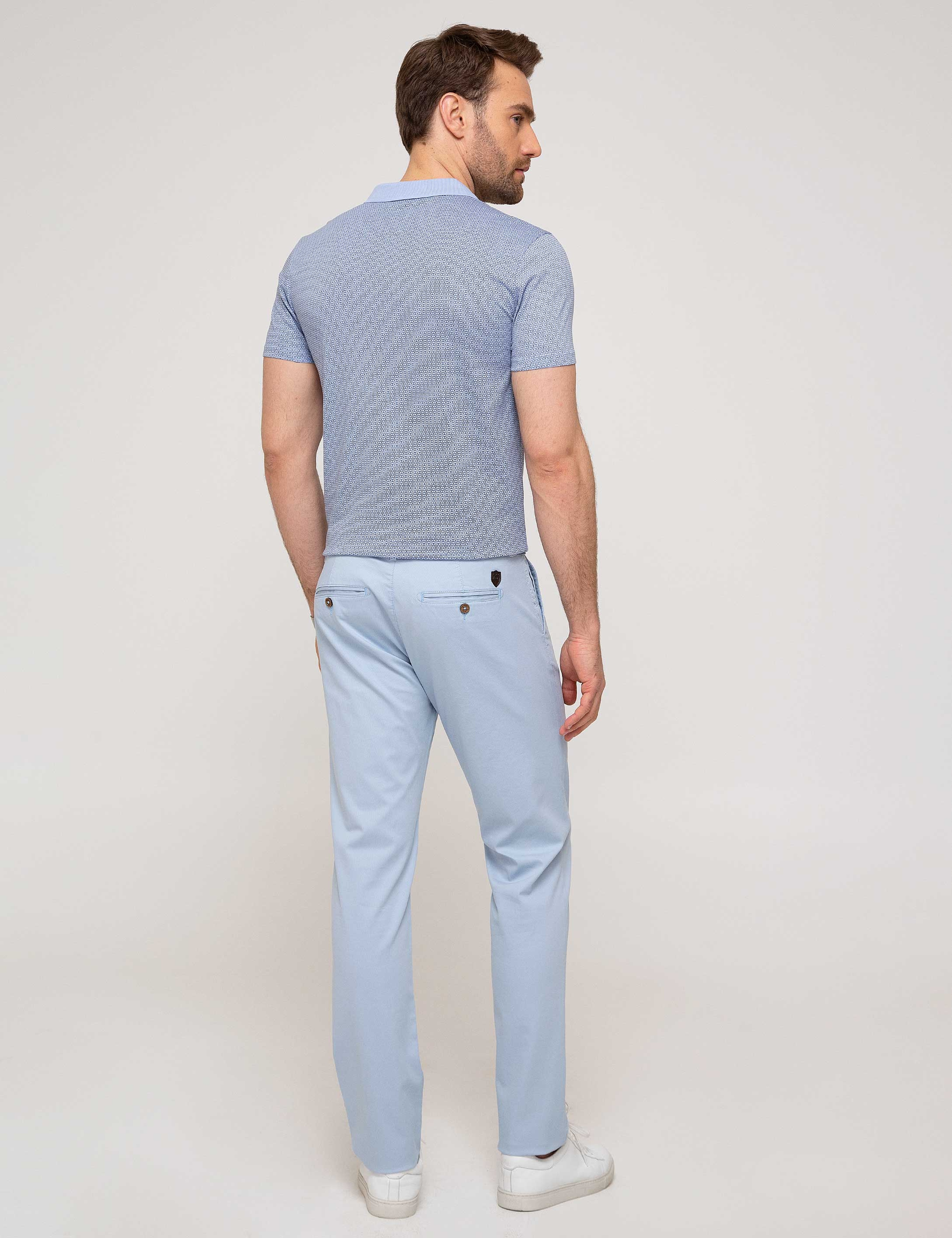 Açık Mavi Slim Fit Chino Pantolon - Image 3