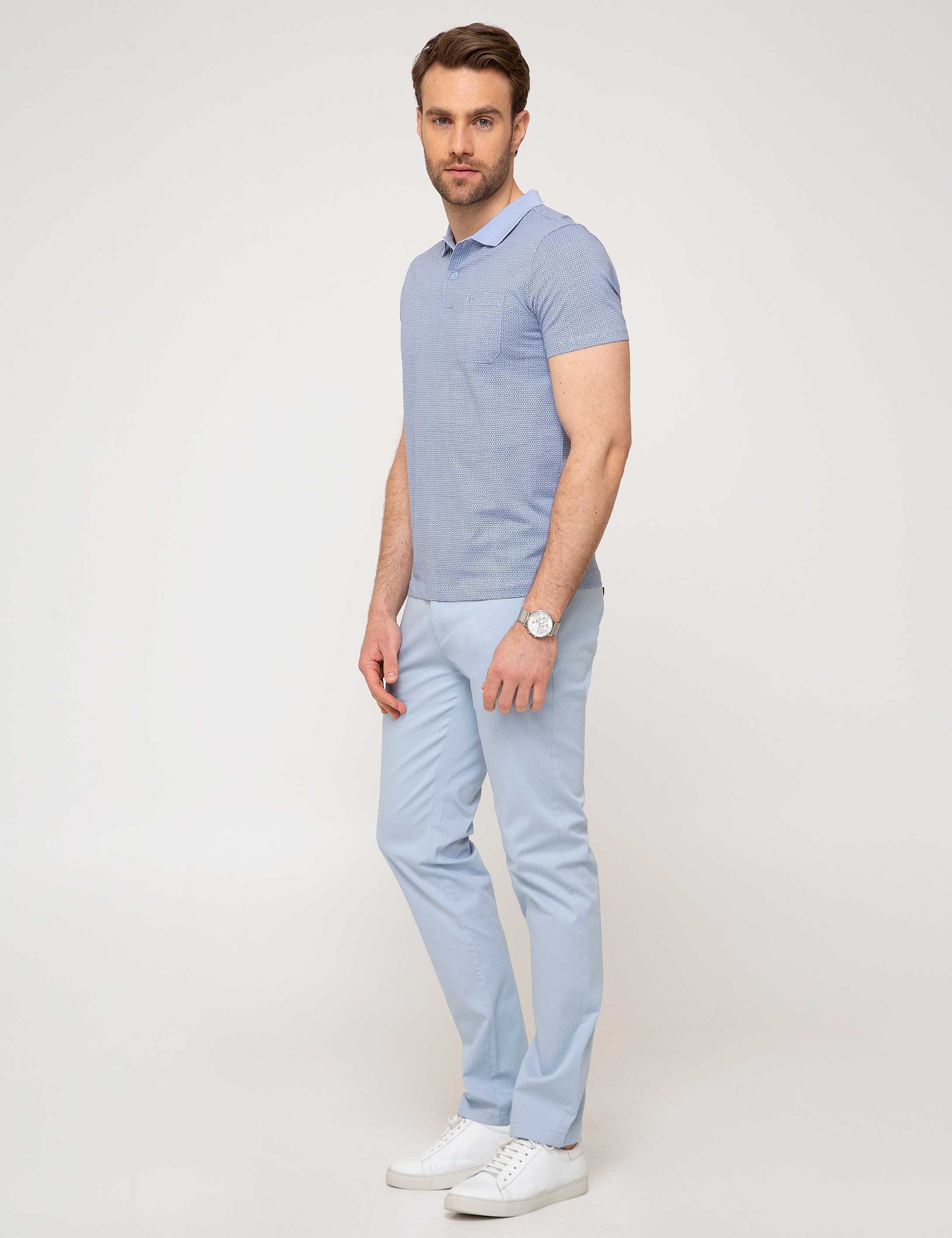 Açık Mavi Slim Fit Chino Pantolon - Image 2