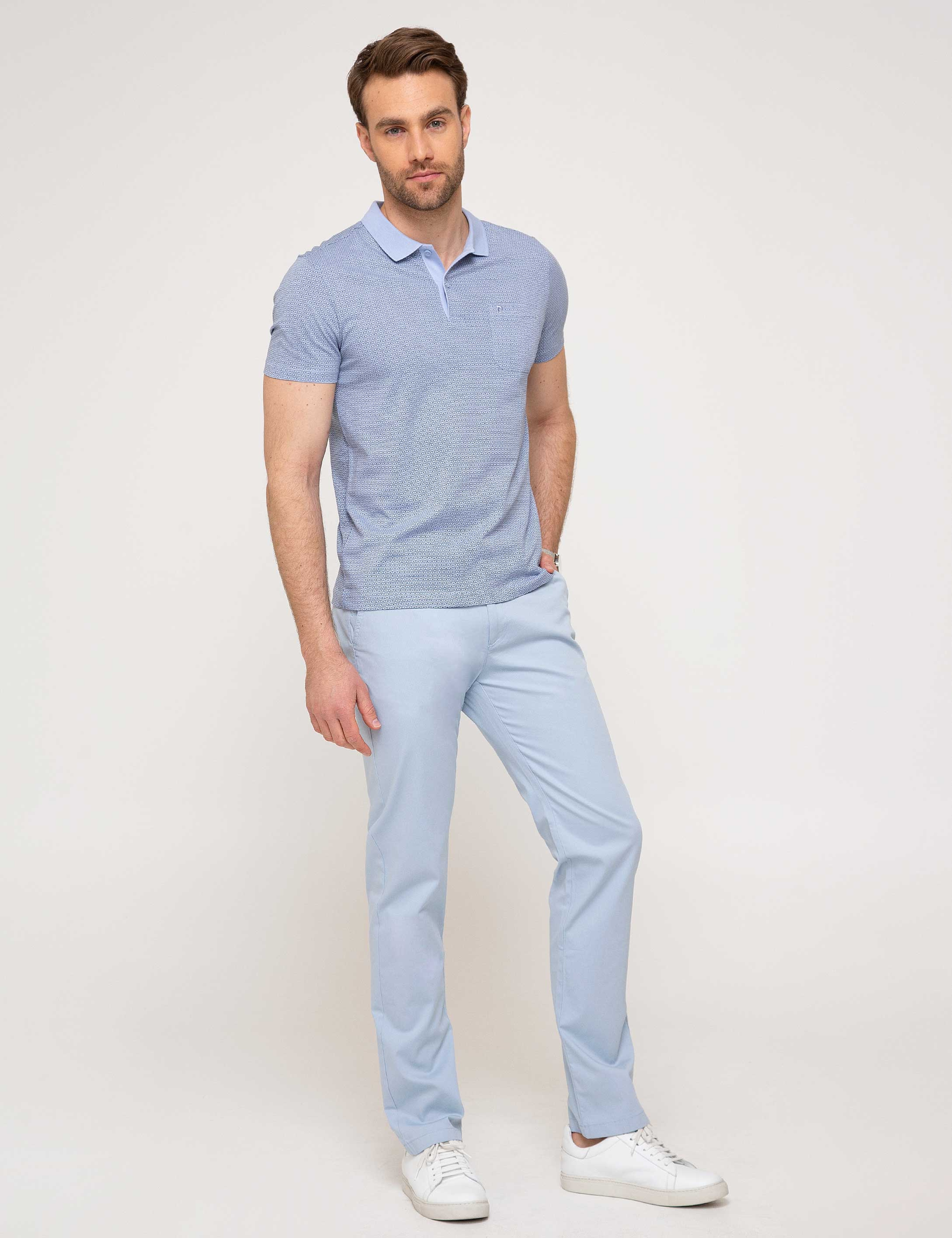 Açık Mavi Slim Fit Chino Pantolon - Image 1