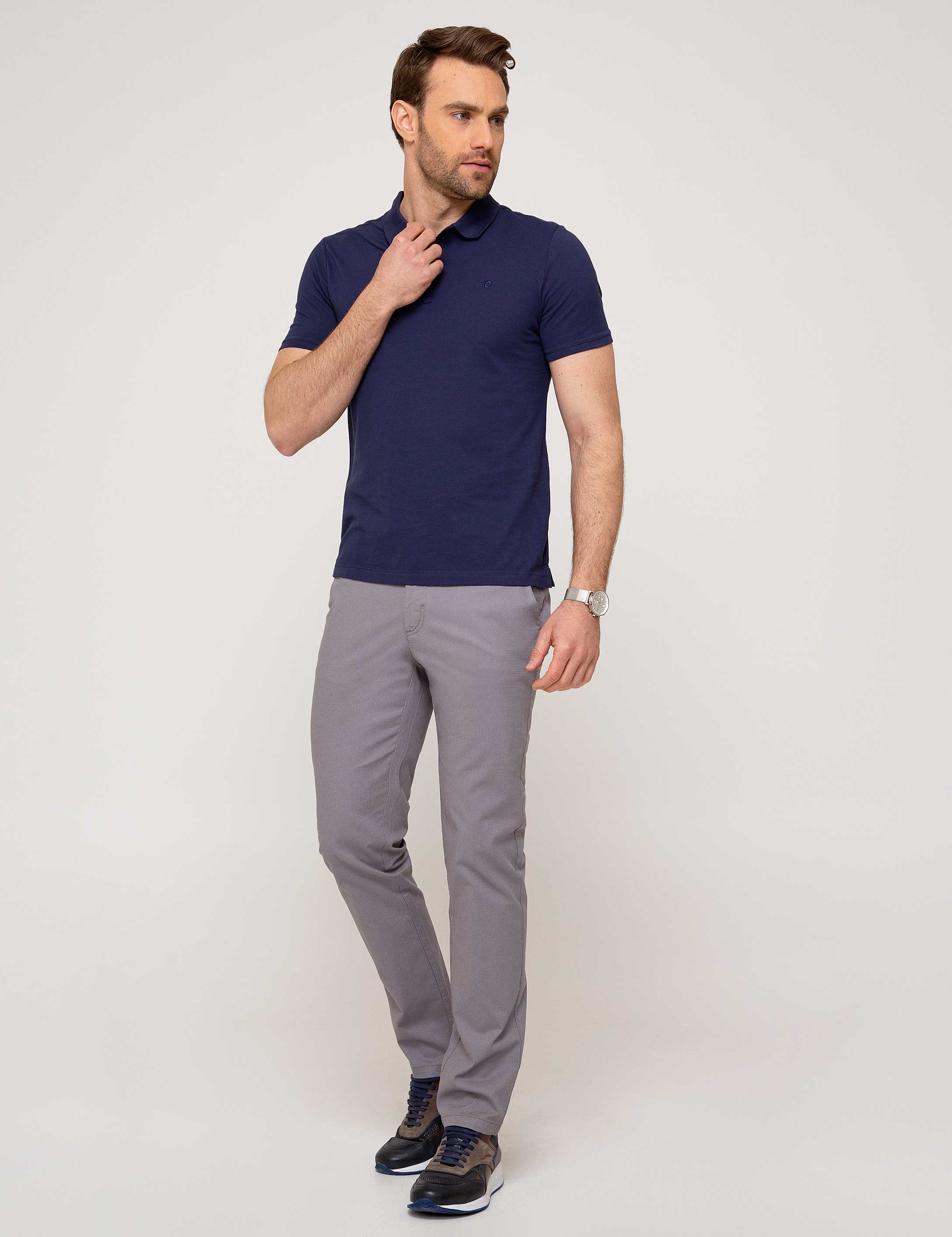 Gri Slim Fit Chino Pantolon