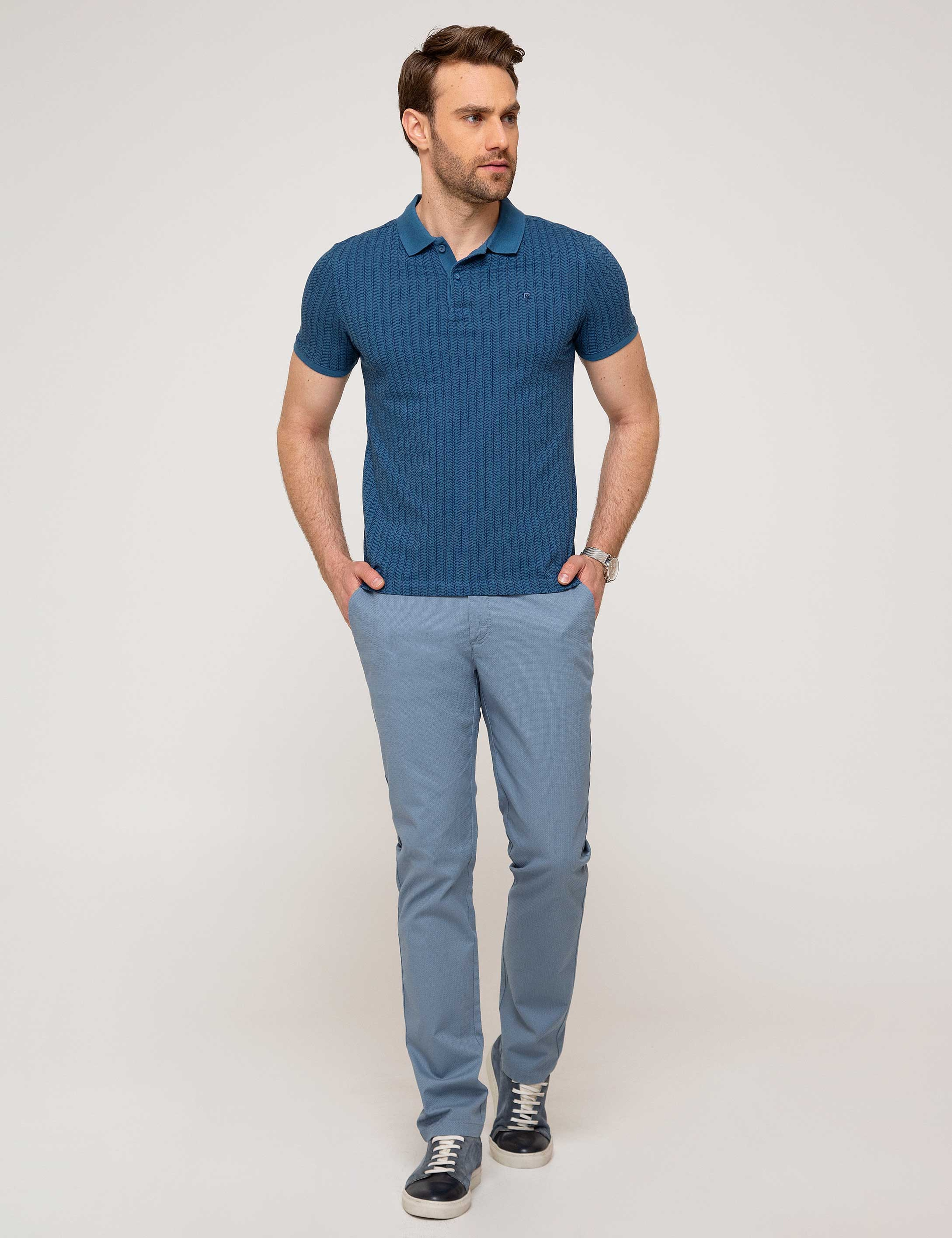 Koyu Mavi Slim Fit Chino Pantolon