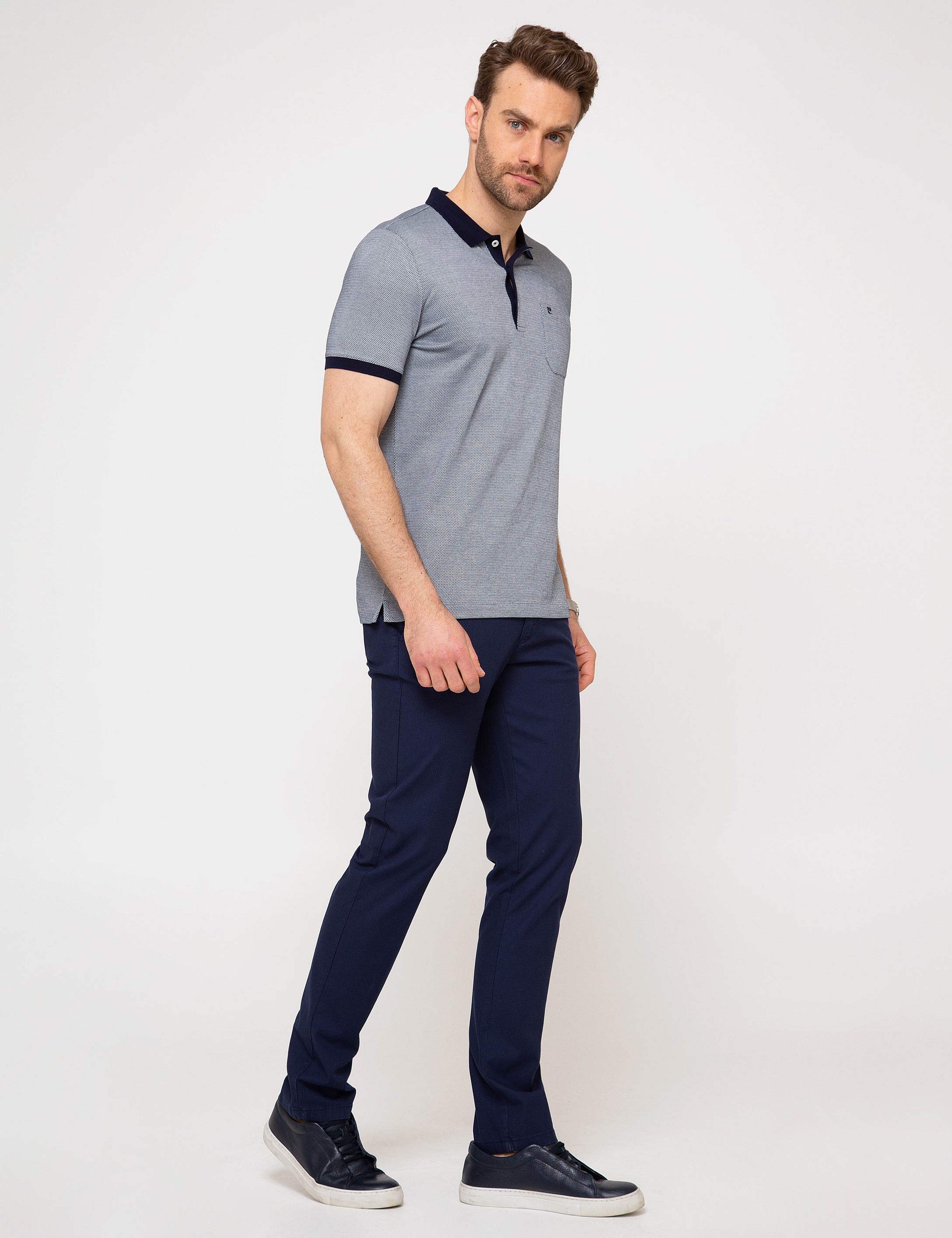 Lacivert Slim Fit Chino Pantolon