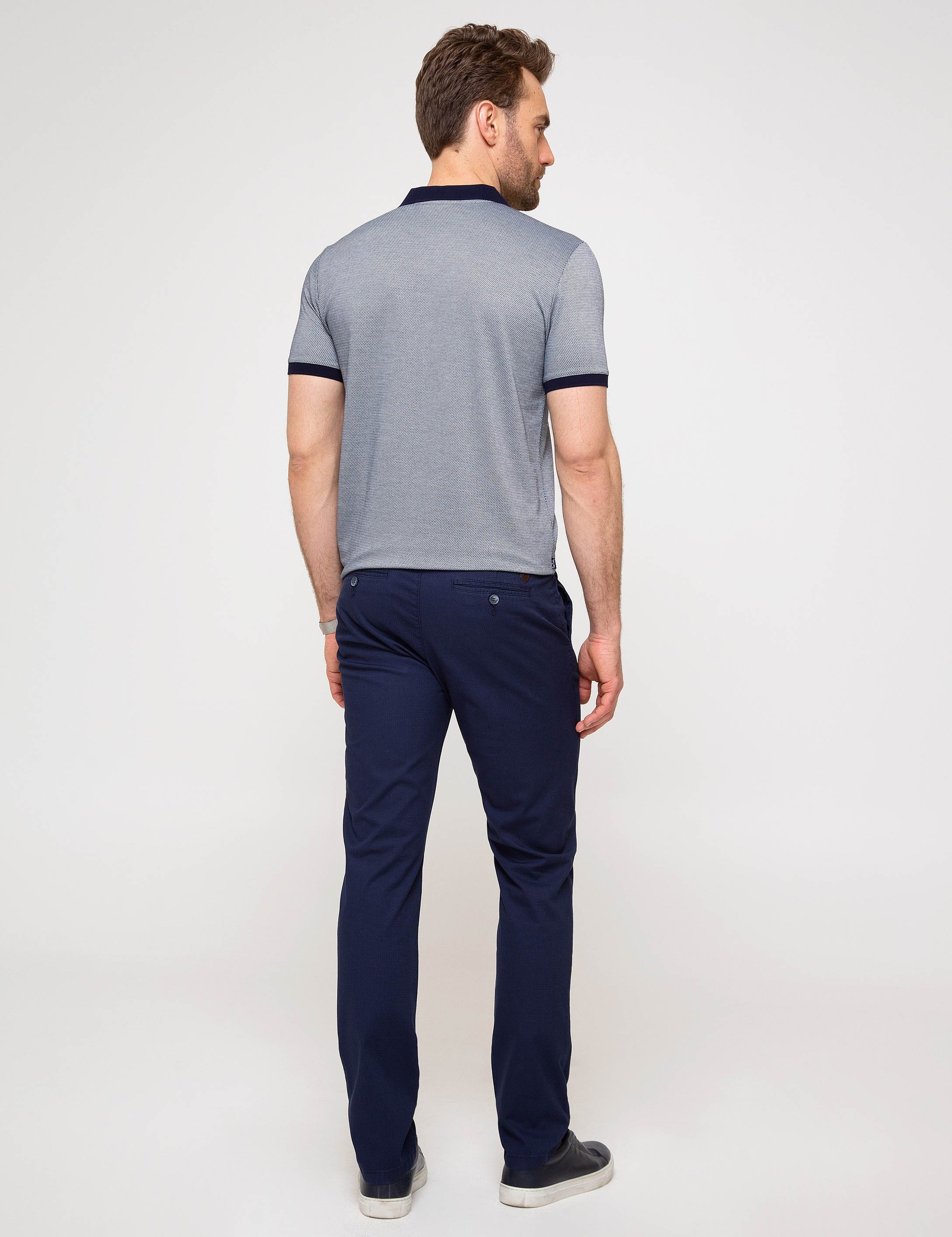 Lacivert Slim Fit Chino Pantolon - Image 3
