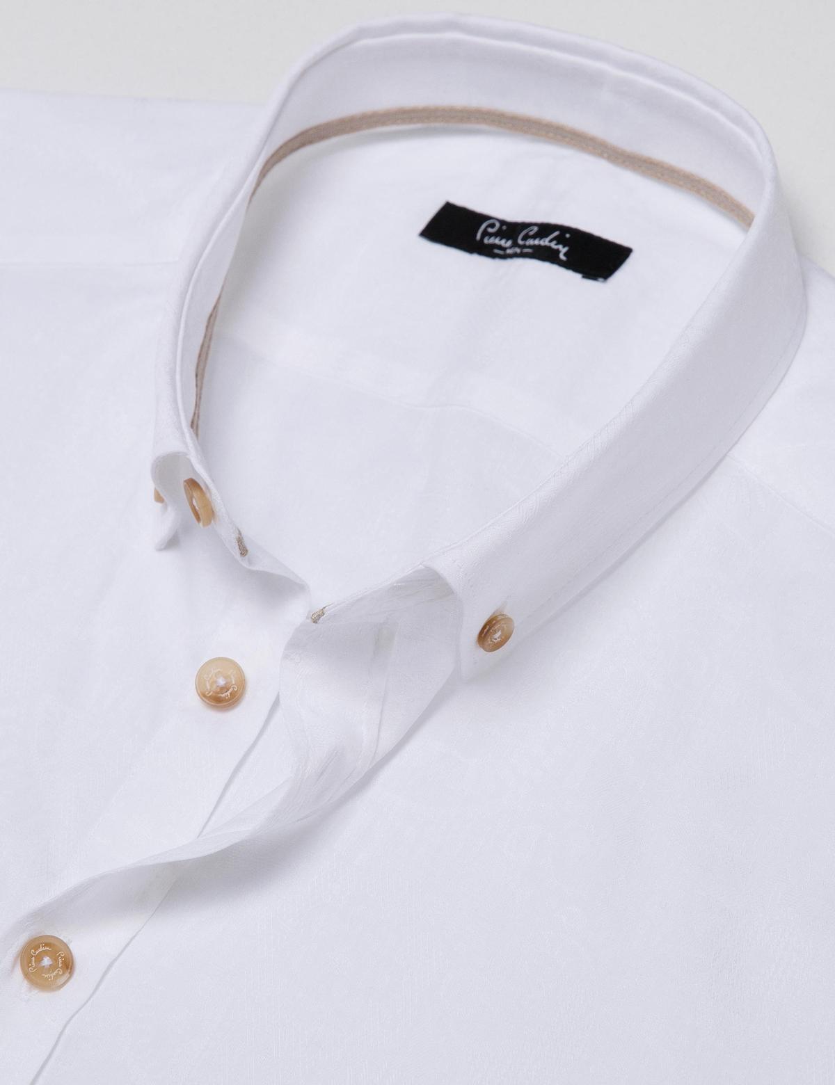 Beyaz Slim Fit Kısa Kollu Gömlek - 50189438083