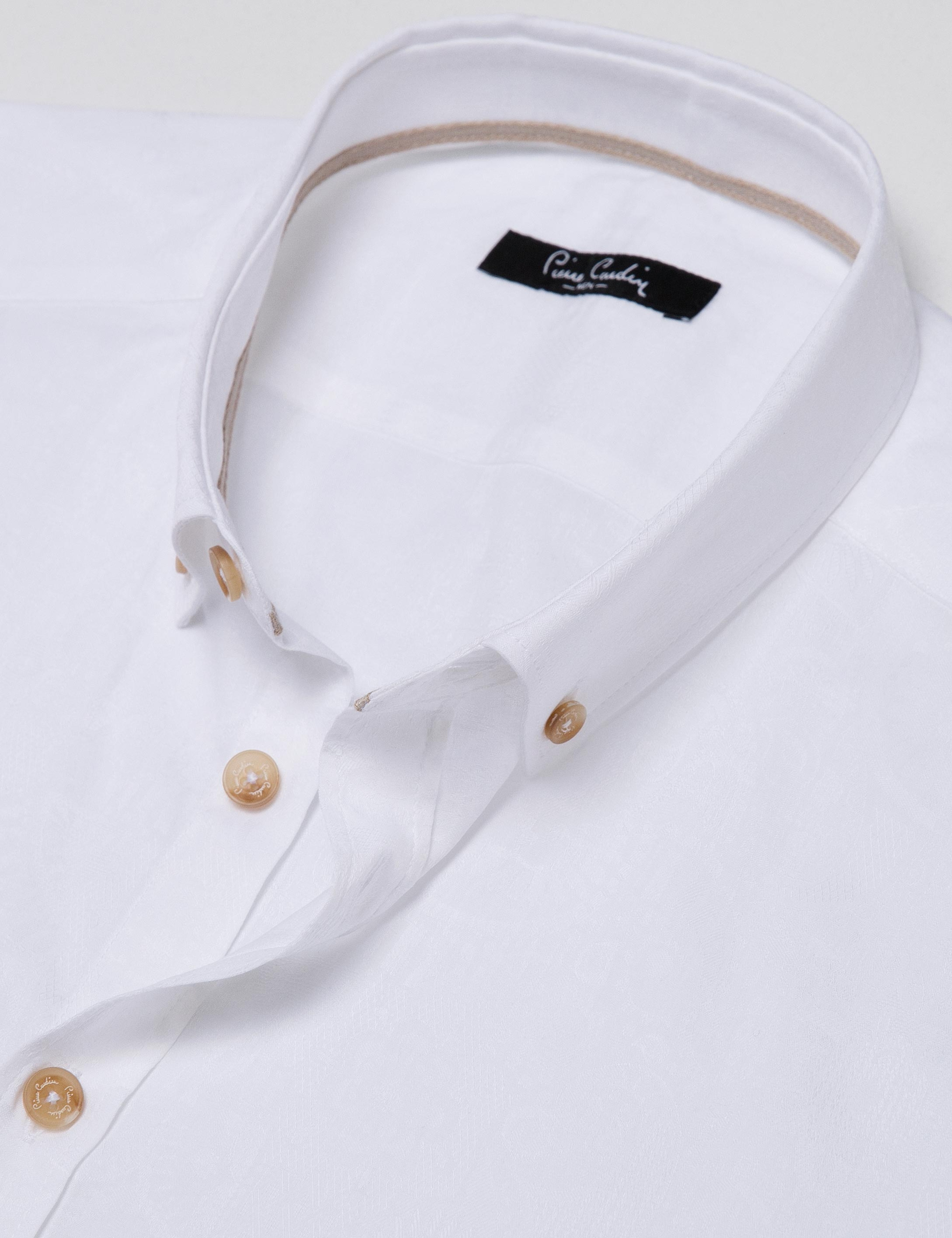 Beyaz Slim Fit Kısa Kollu Gömlek - Image 3