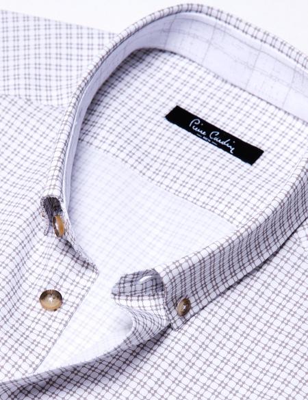 Kahverengi Detaylı Slim Fit Gömlek - 50189439002