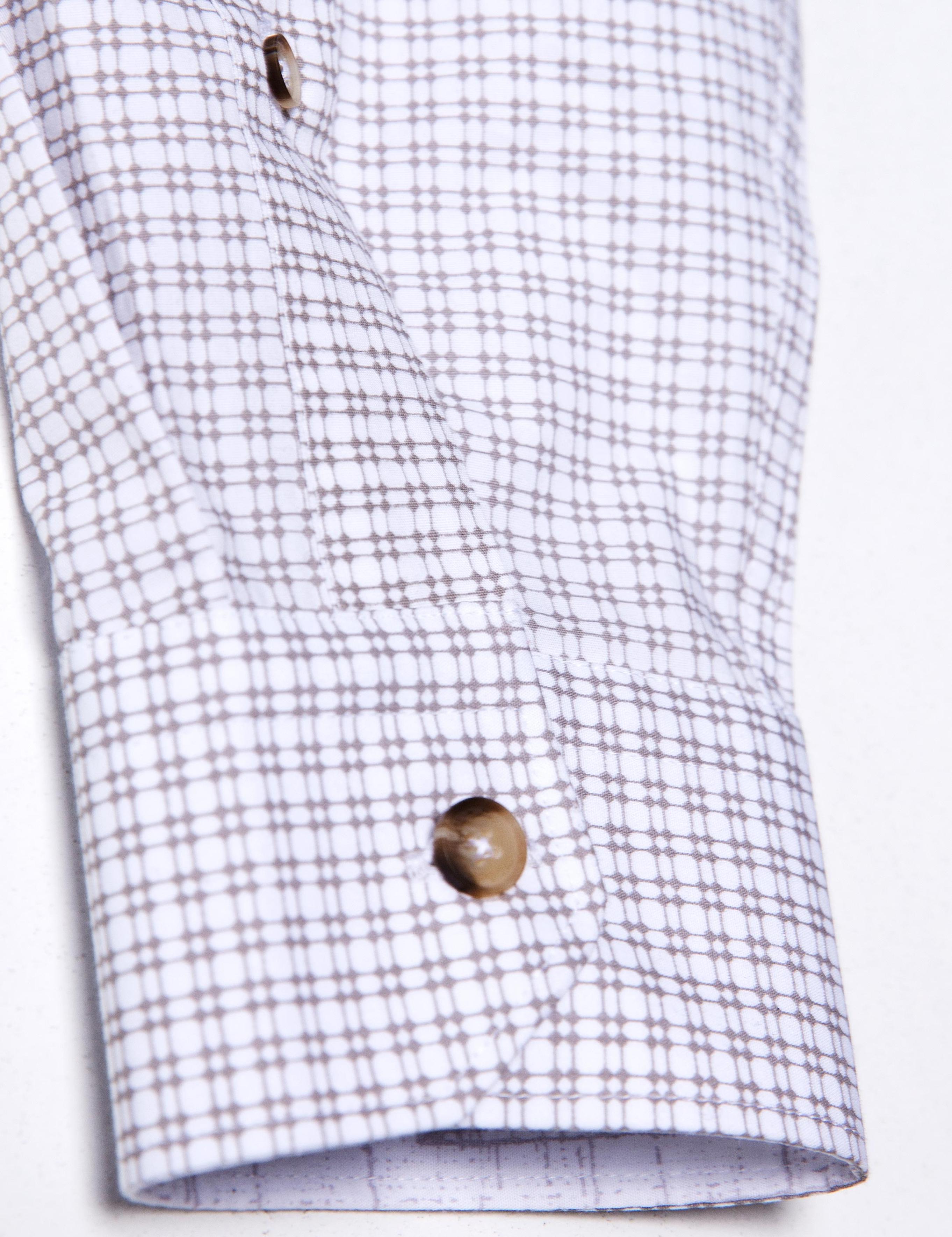 Kahverengi Detaylı Slim Fit Gömlek