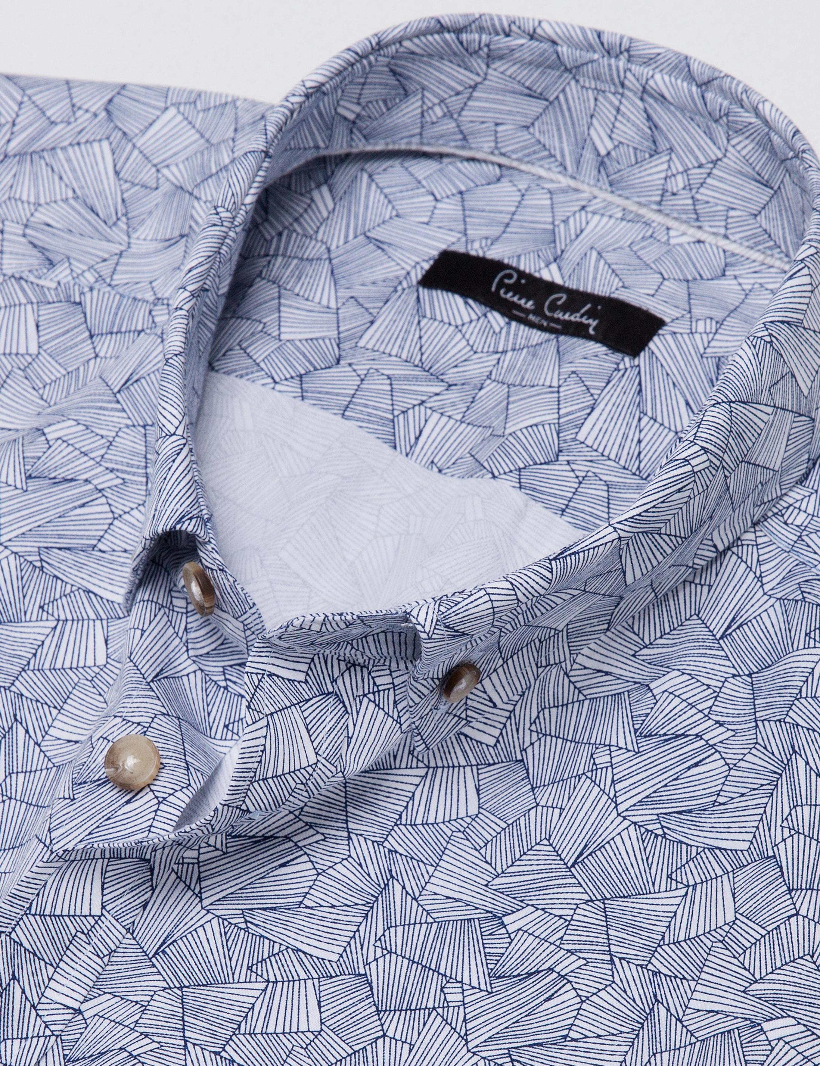 Lacivert Slim Fit Uzun Kollu Gömlek