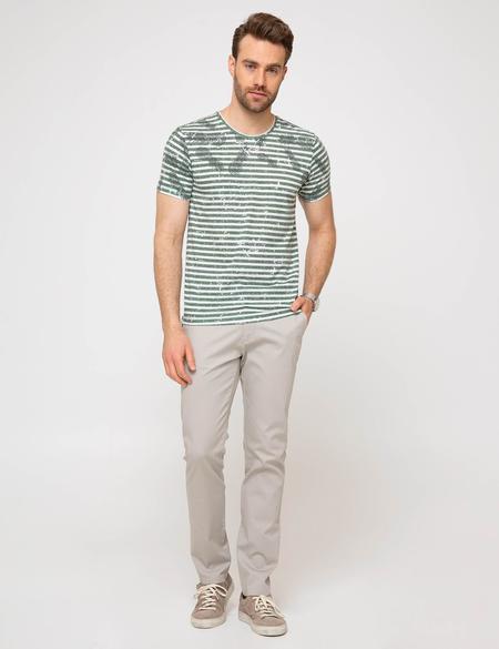 Yeşil Slim Fit Bisiklet Yaka T-Shirt - 50189493013