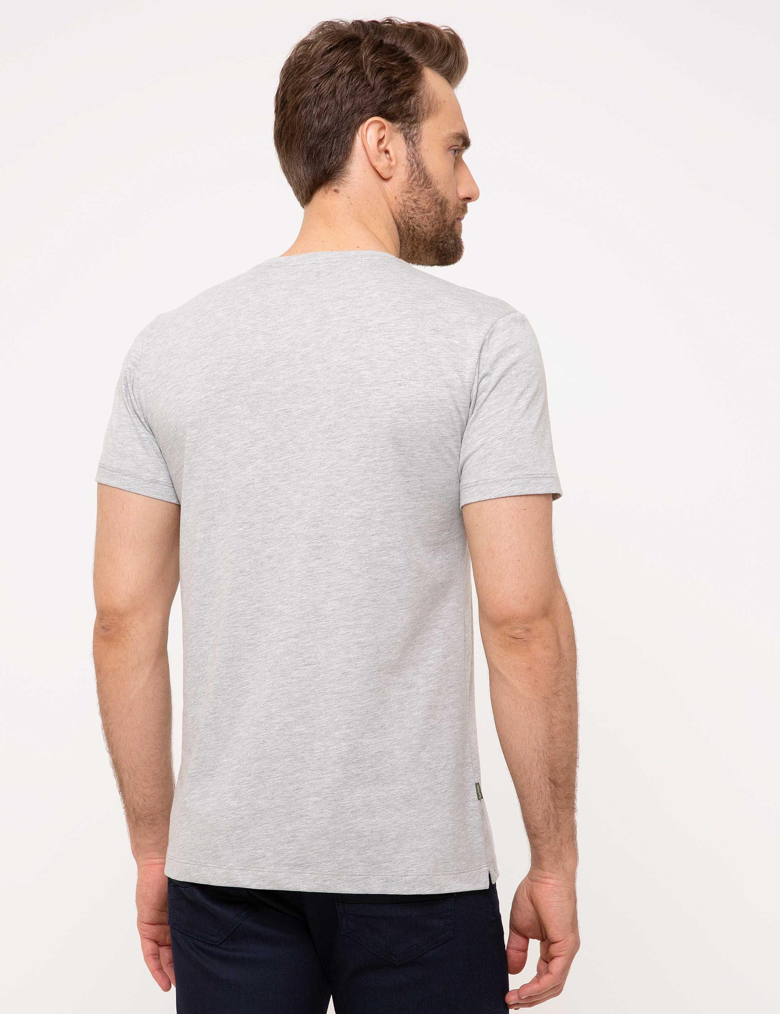 Açık Gri Melanj Slim Fit T-Shirt