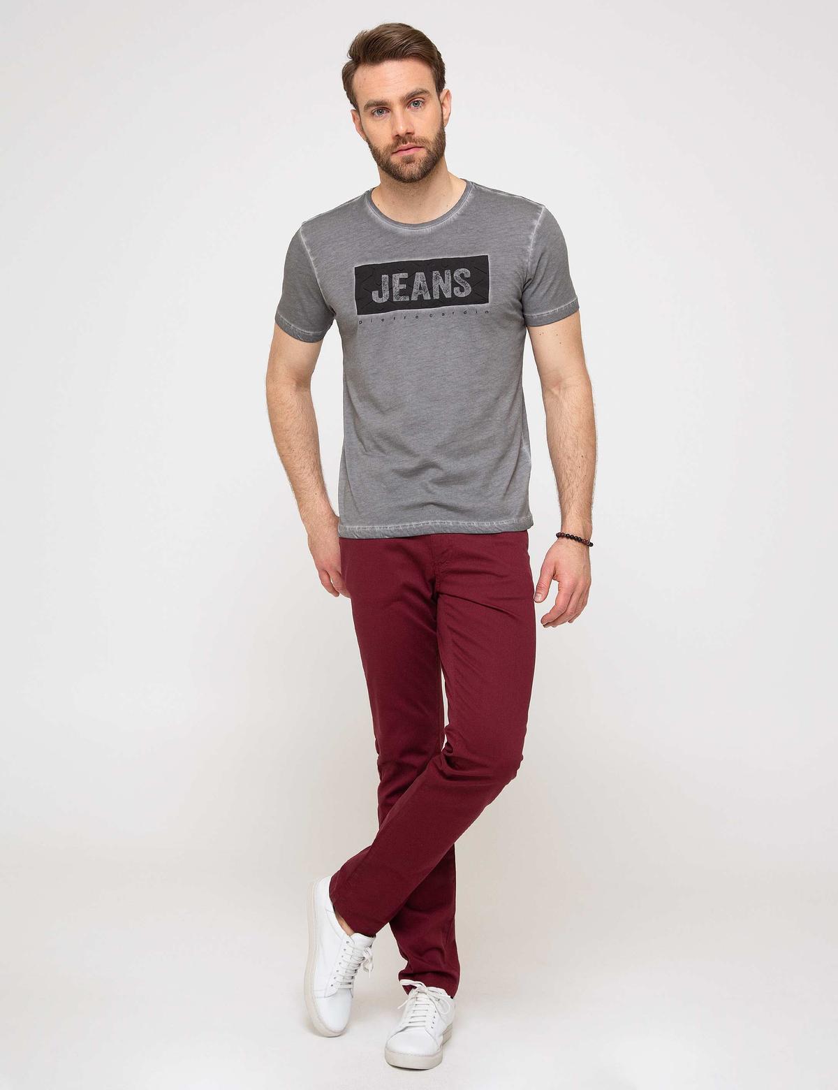 Koyu Gri Slim Fit Bisiklet Yaka T-Shirt