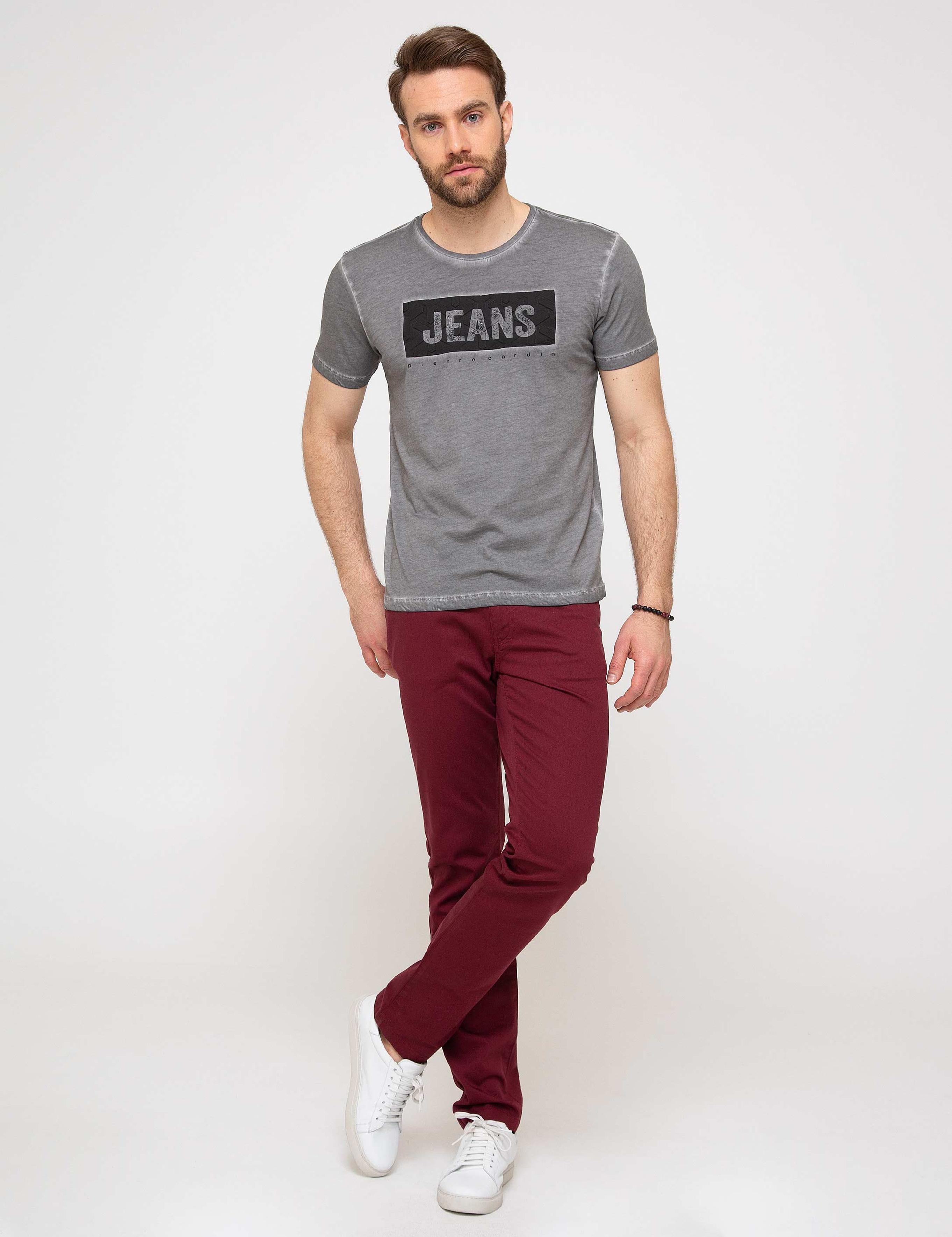 Koyu Gri Slim Fit Bisiklet Yaka T-Shirt