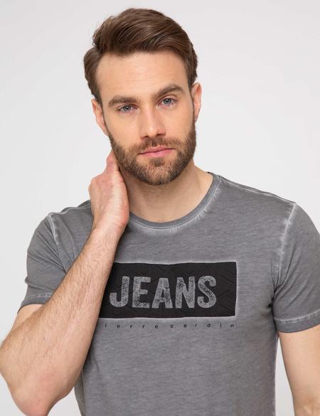 Koyu Gri Slim Fit Bisiklet Yaka T-Shirt - 50189512015