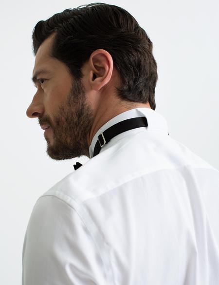 Beyaz Slim Fit Smokin Gömlek - 50189525010