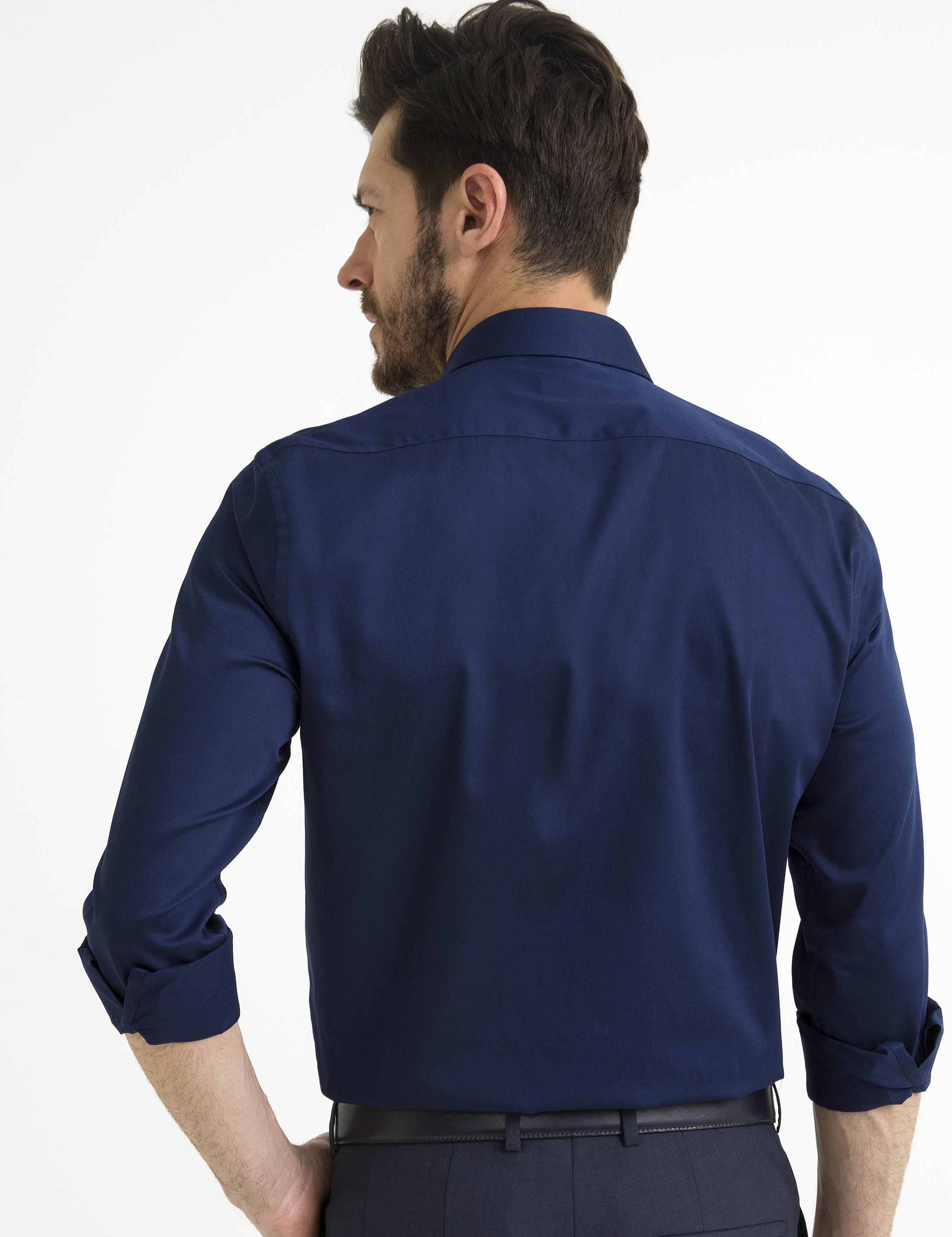 Slim Lacivert Gömlek