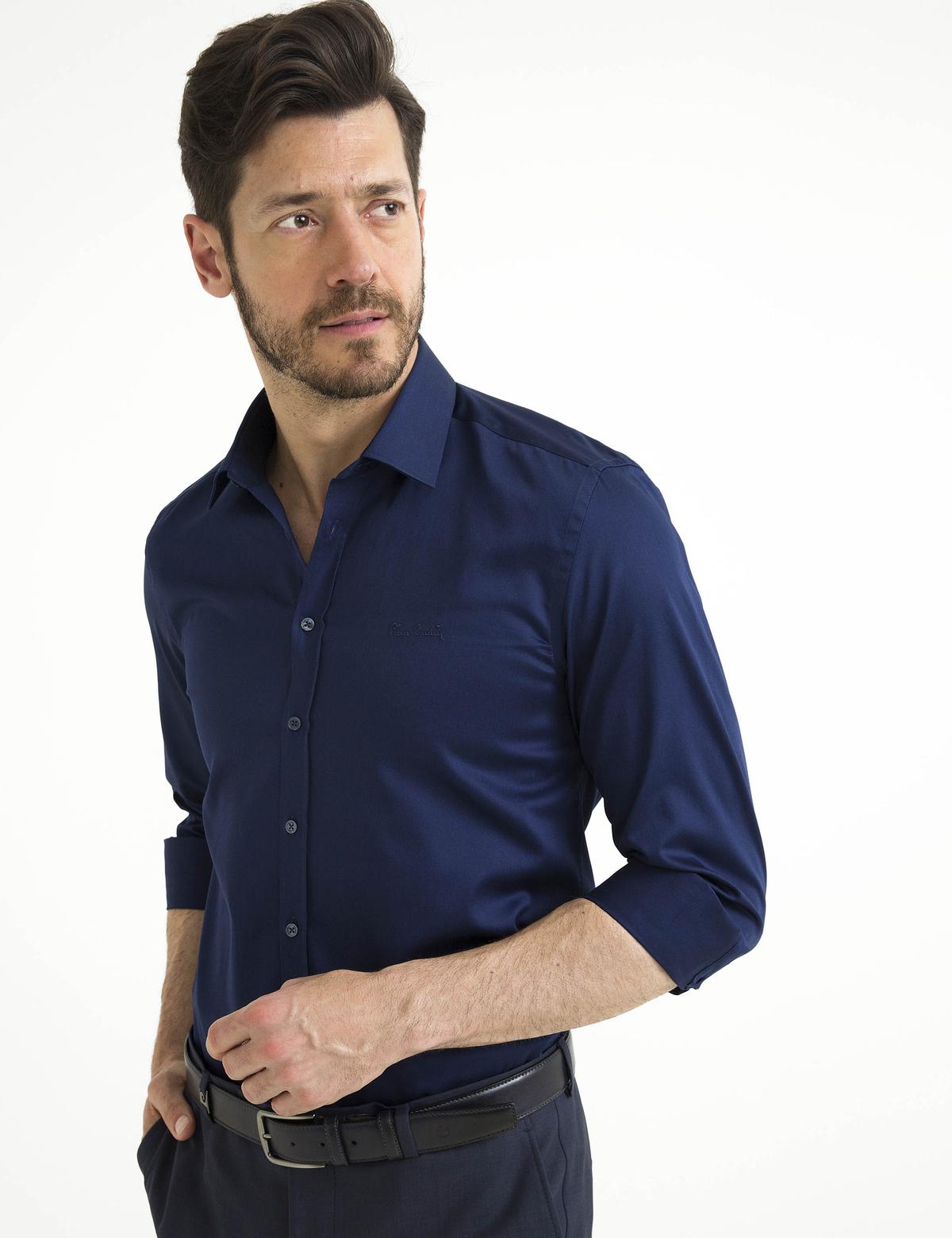 Slim Lacivert Gömlek