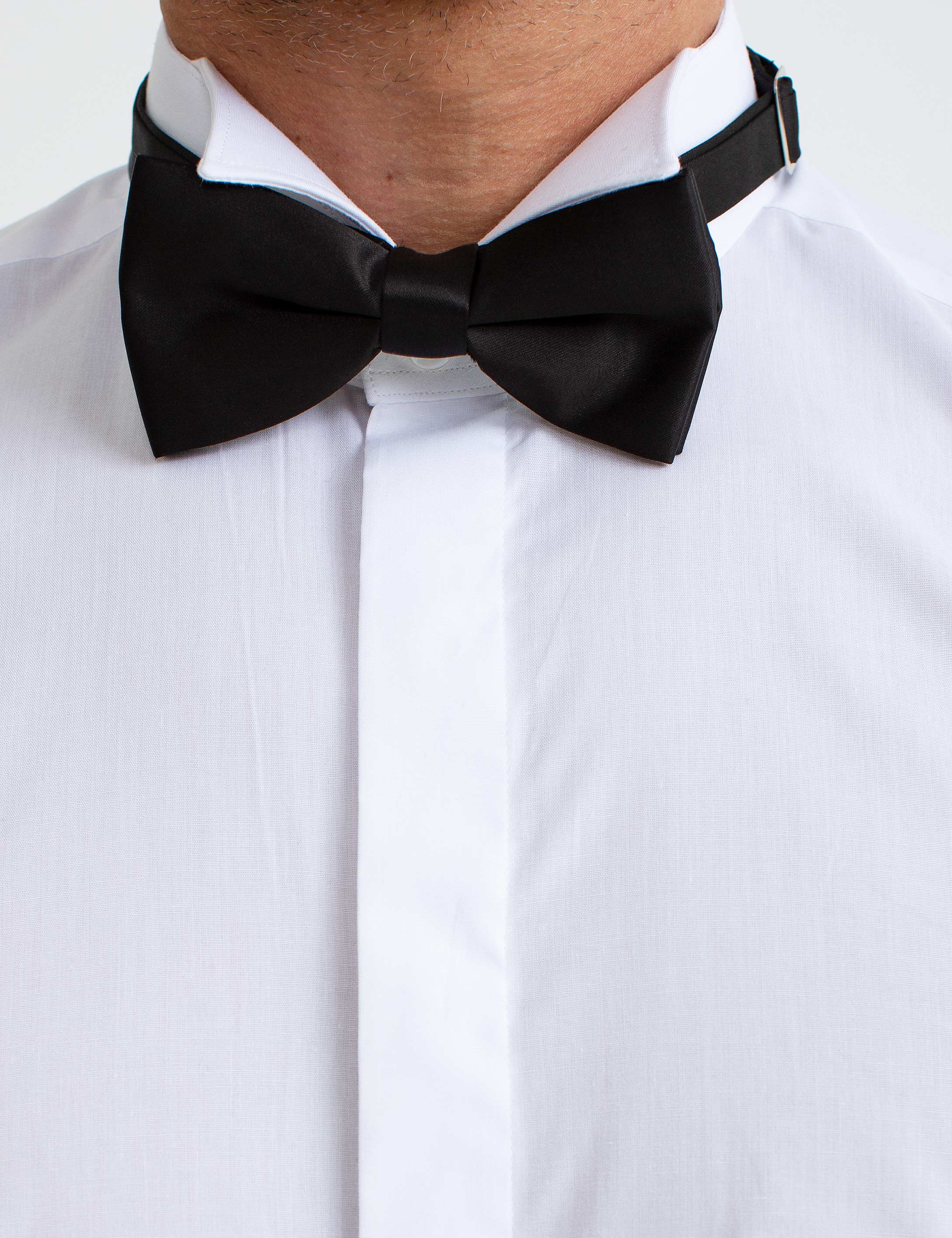 Beyaz Slim Fit Smokin Gömlek - Image 4