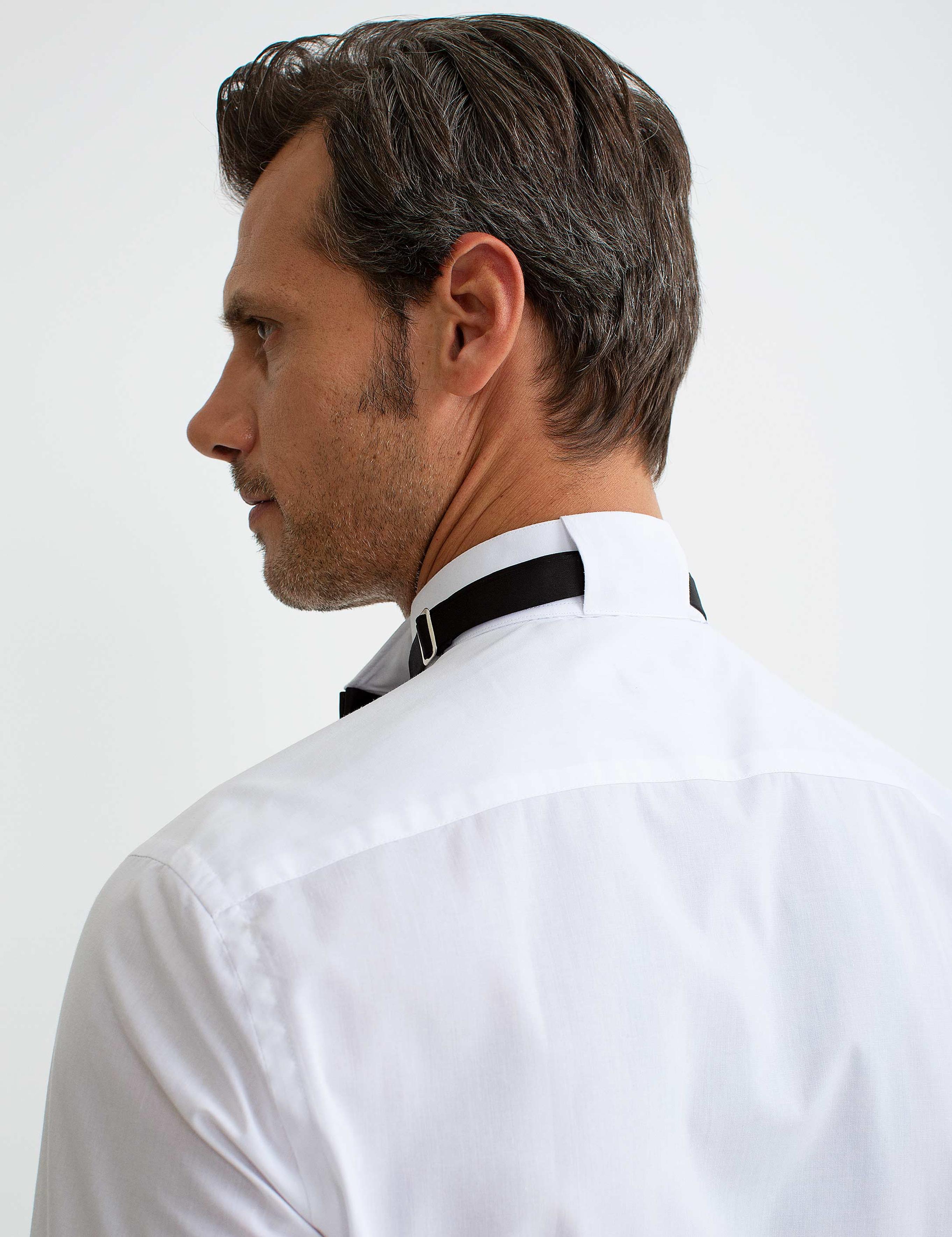 Beyaz Slim Fit Smokin Gömlek