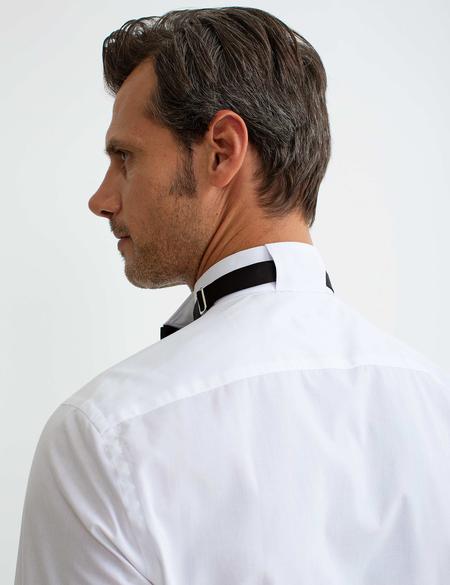 Beyaz Slim Fit Smokin Gömlek - 50189537008