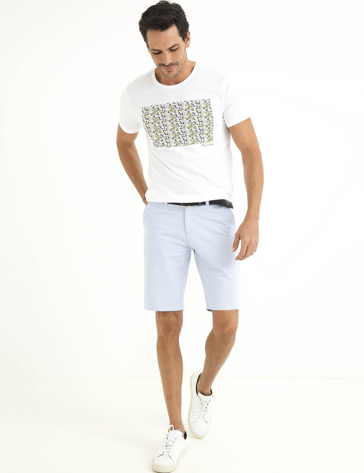 Mavi Standart Fit Bermuda Şort