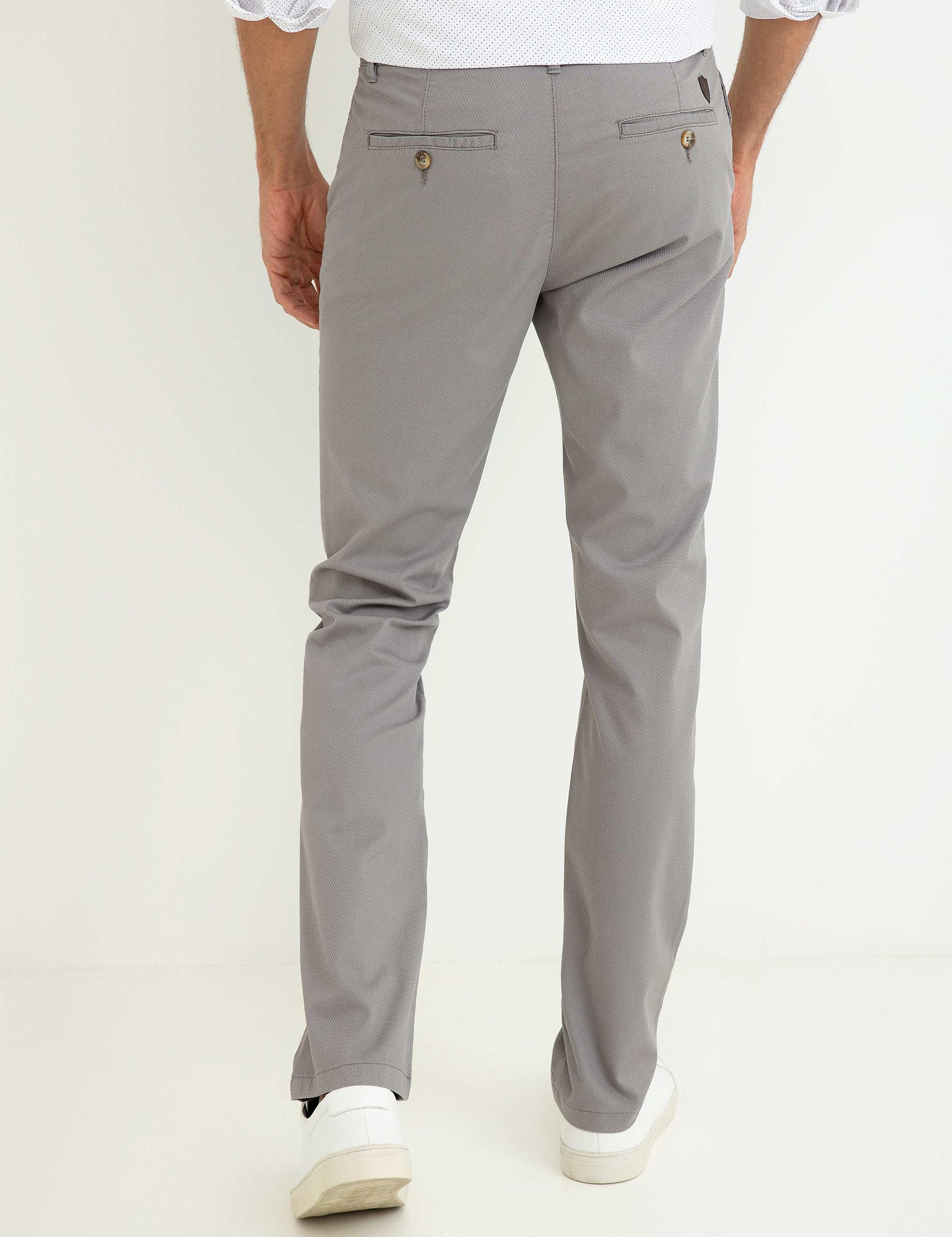 Gri Slim Fit Chino Pantolon