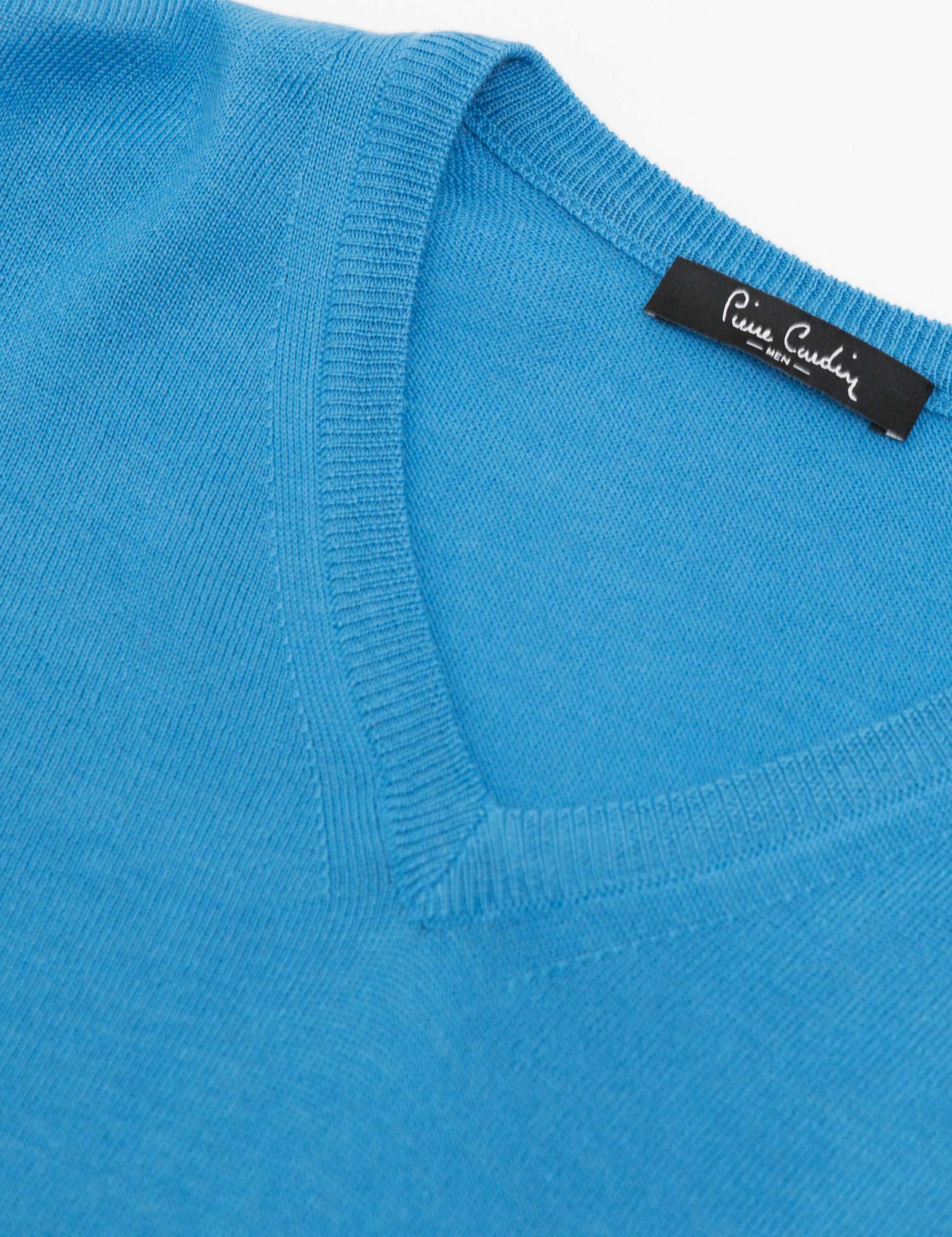 Kobalt Mavi Slim Fit Basic Triko Kazak - Image 3